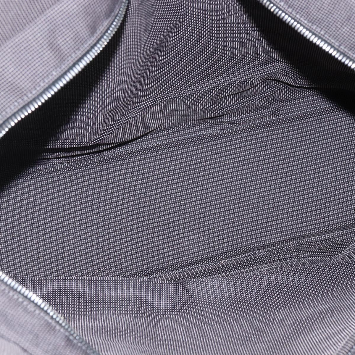HERMES Her Line Tote MM Hand Bag Canvas Gray Silver Auth 172058