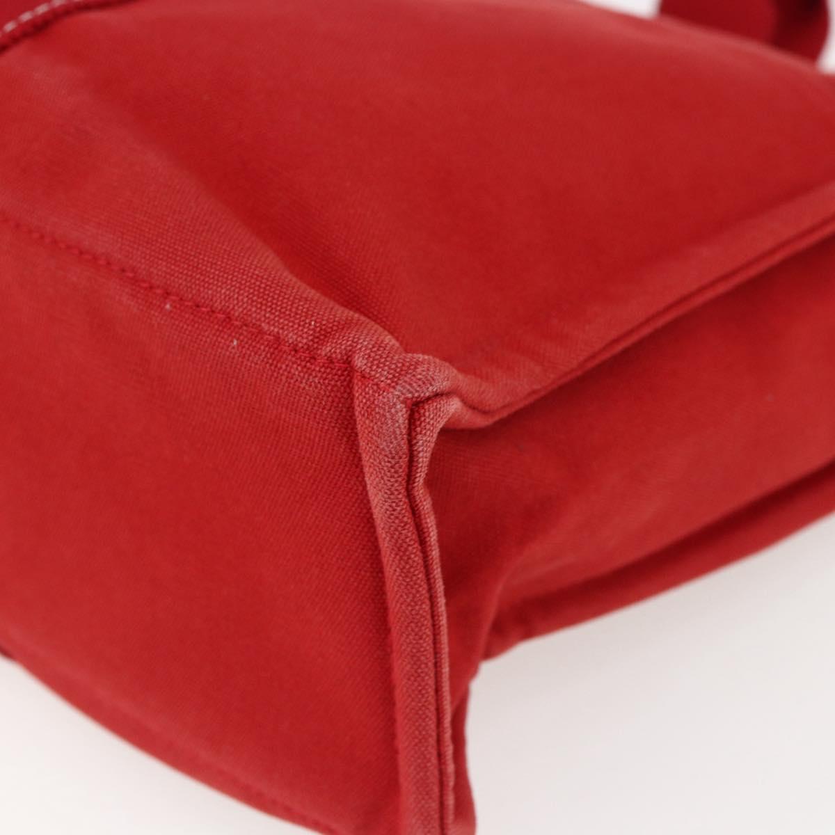 HERMES Fourre Tout MM Hand Bag Canvas Red Silver Auth 172059