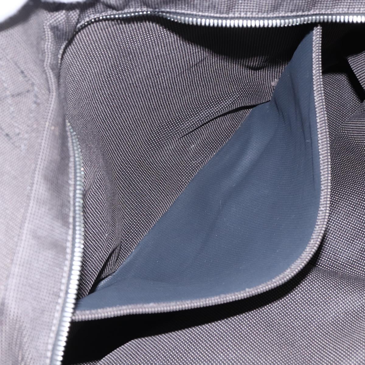 HERMES Her Line Tote MM Hand Bag Canvas Gray Silver Auth 172062