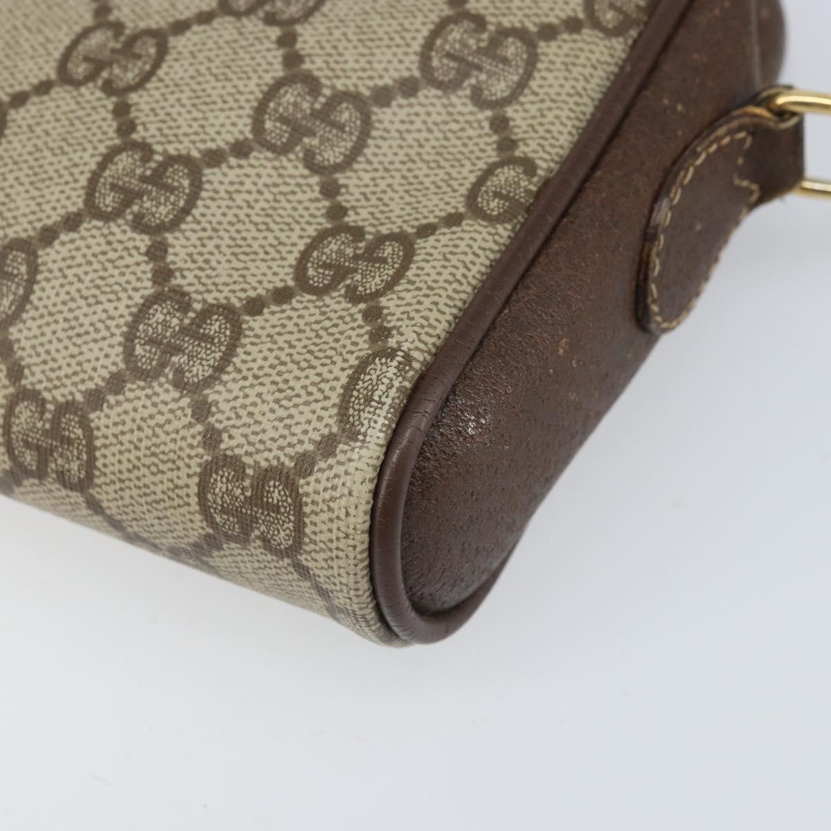 GUCCI GG Supreme Web Sherry Line Bag PVC Beige Gold 116 02 089 Auth 172071