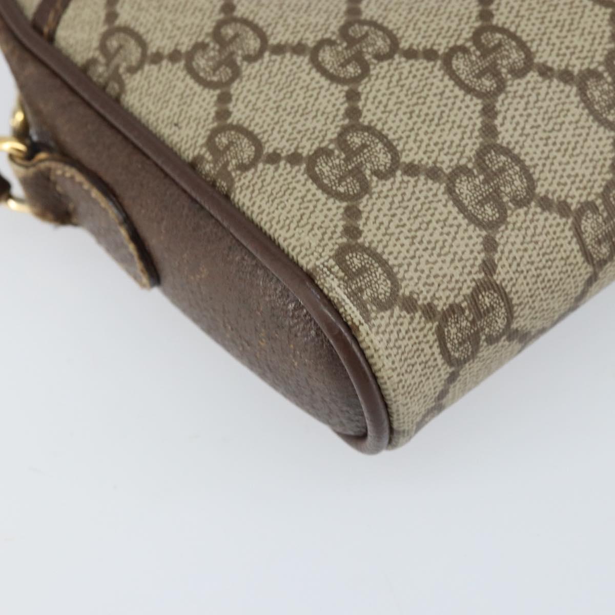 GUCCI GG Supreme Web Sherry Line Bag PVC Beige Gold 116 02 089 Auth 172071