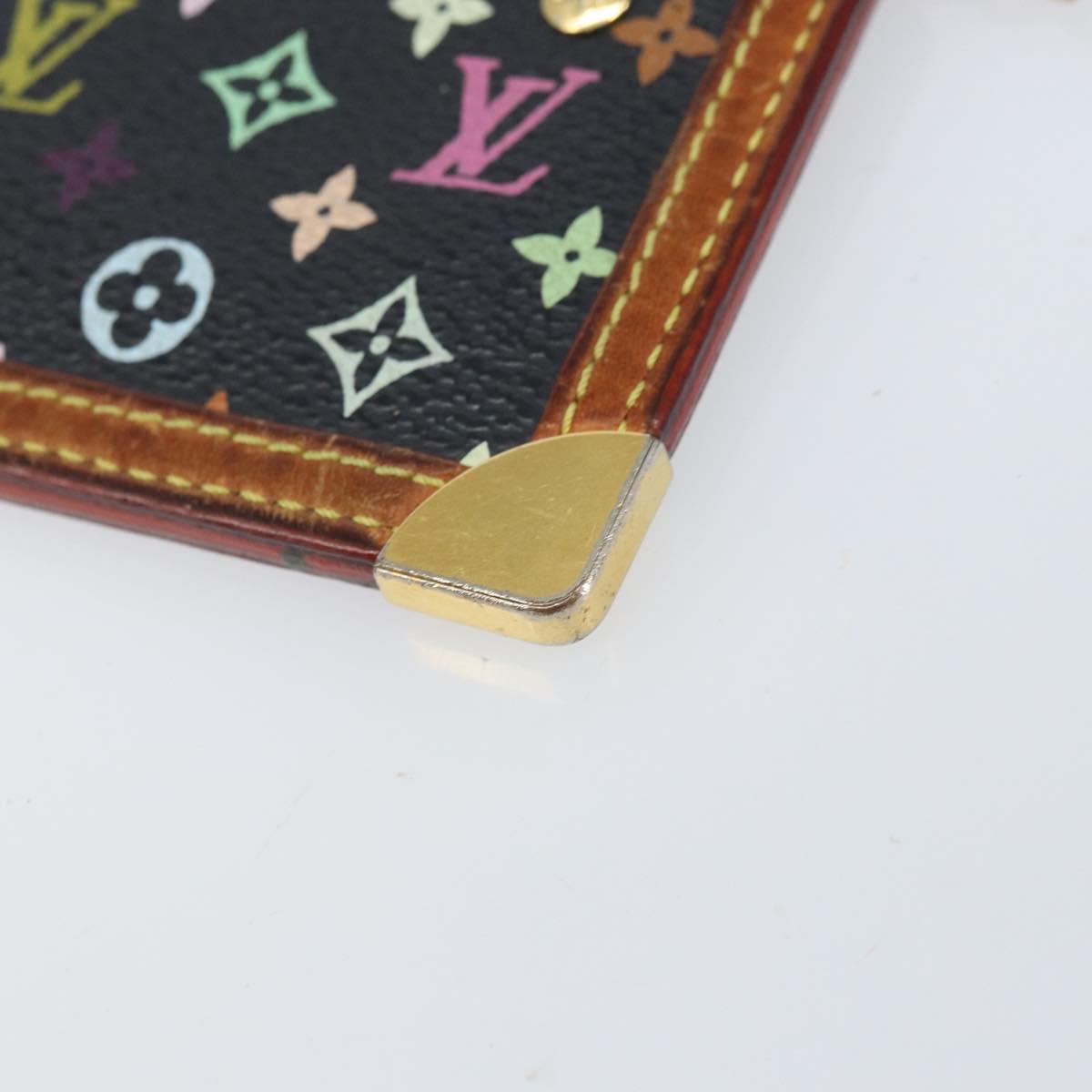 LOUIS VUITTON Multicolor Pochette Cles Coin Purse Black M13664 LV Auth 172076