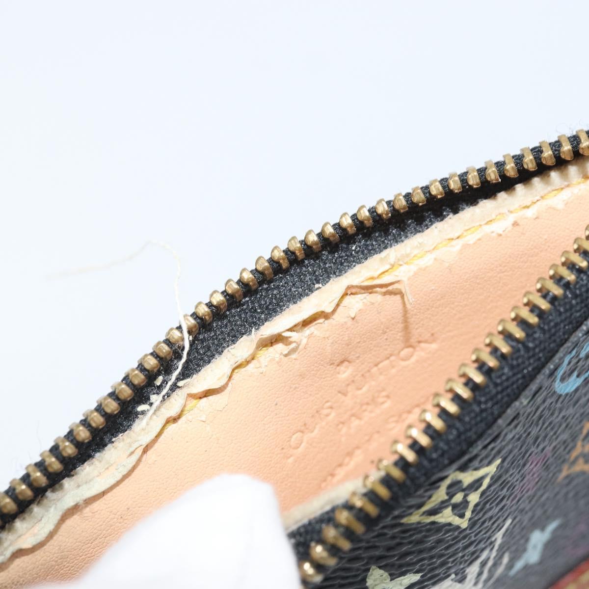 LOUIS VUITTON Multicolor Pochette Cles Coin Purse Black M13664 LV Auth 172076