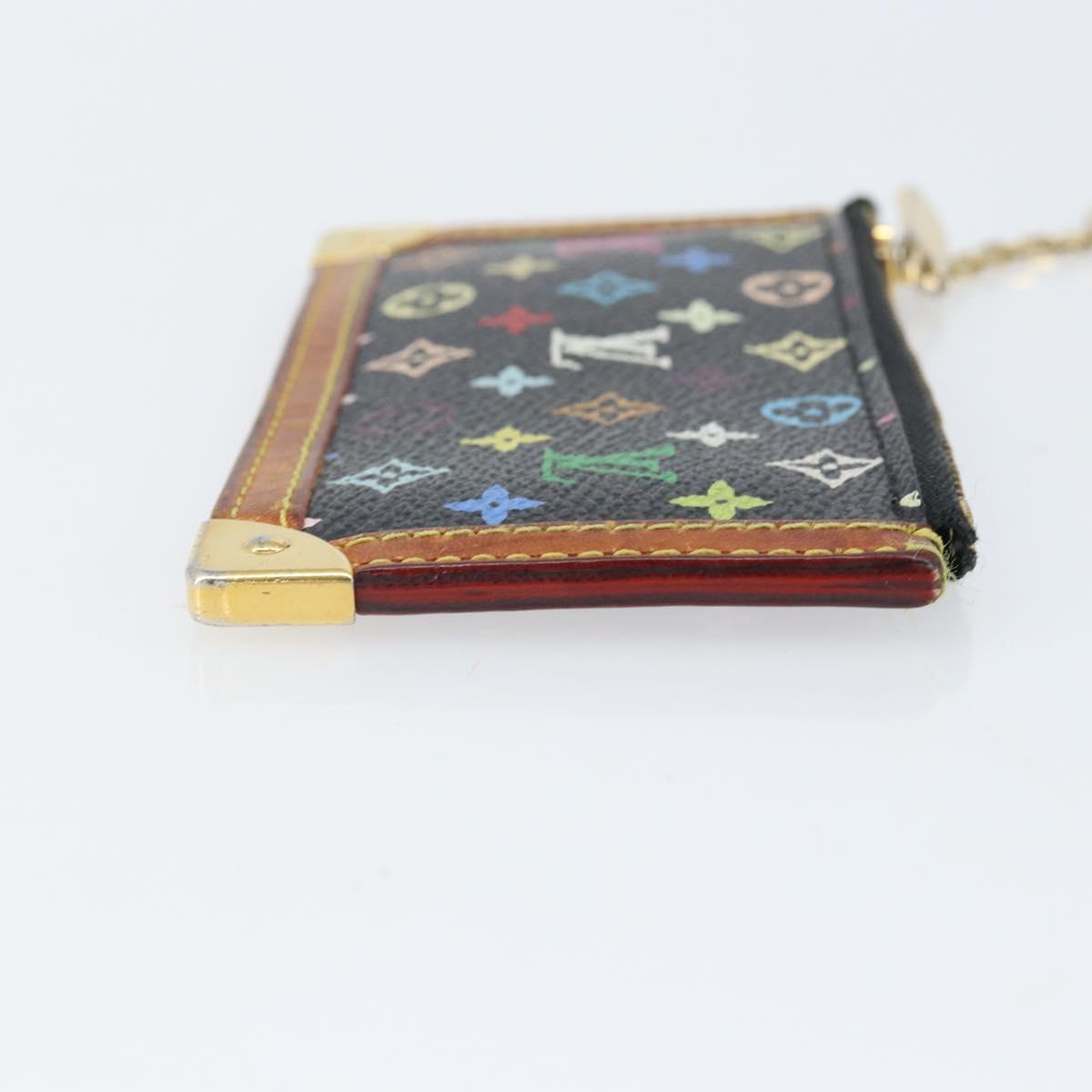 LOUIS VUITTON Multicolor Pochette Cles Coin Purse Black M13664 LV Auth 172076