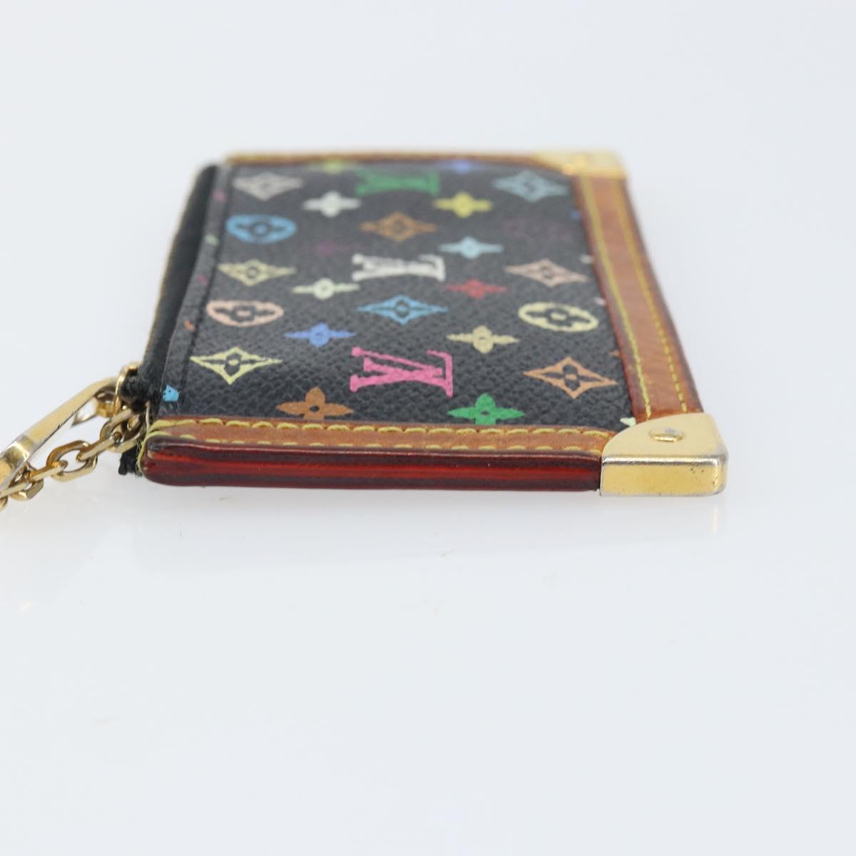 LOUIS VUITTON Multicolor Pochette Cles Coin Purse Black M13664 LV Auth 172076