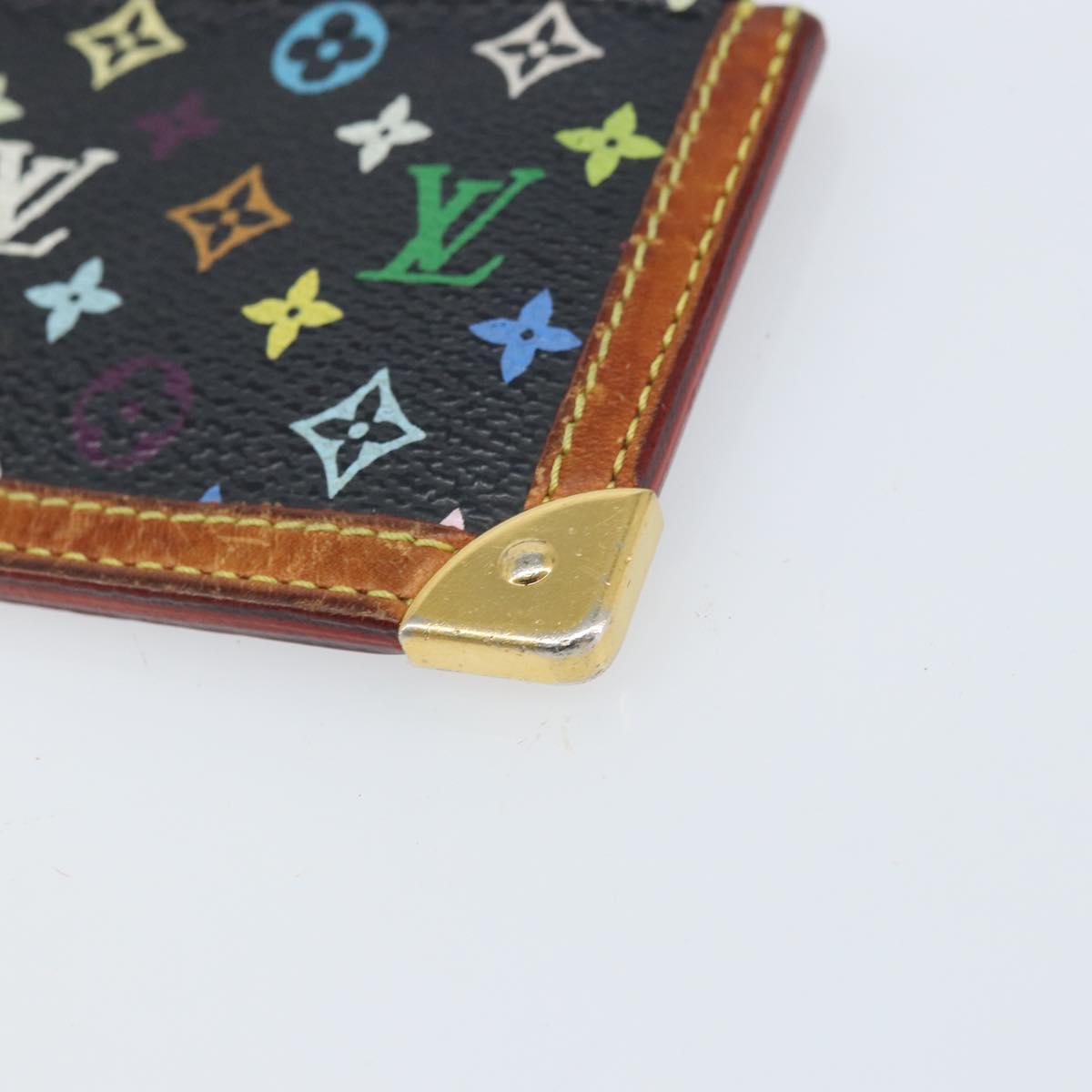 LOUIS VUITTON Multicolor Pochette Cles Coin Purse Black M13664 LV Auth 172076