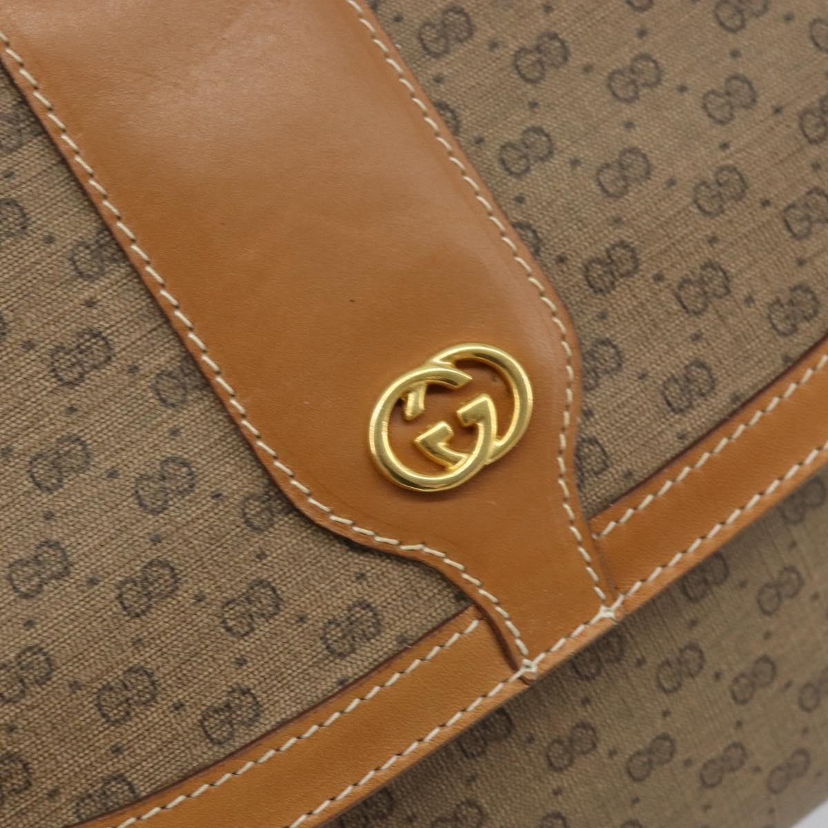 GUCCI Micro GG Supreme Shoulder Bag PVC Beige Gold 001 41 4425 Auth 172085