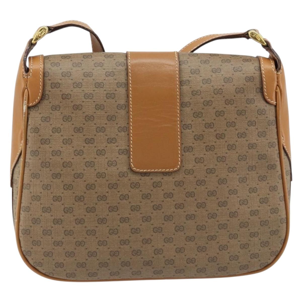 GUCCI Micro GG Supreme Shoulder Bag PVC Beige Gold 001 41 4425 Auth 172085