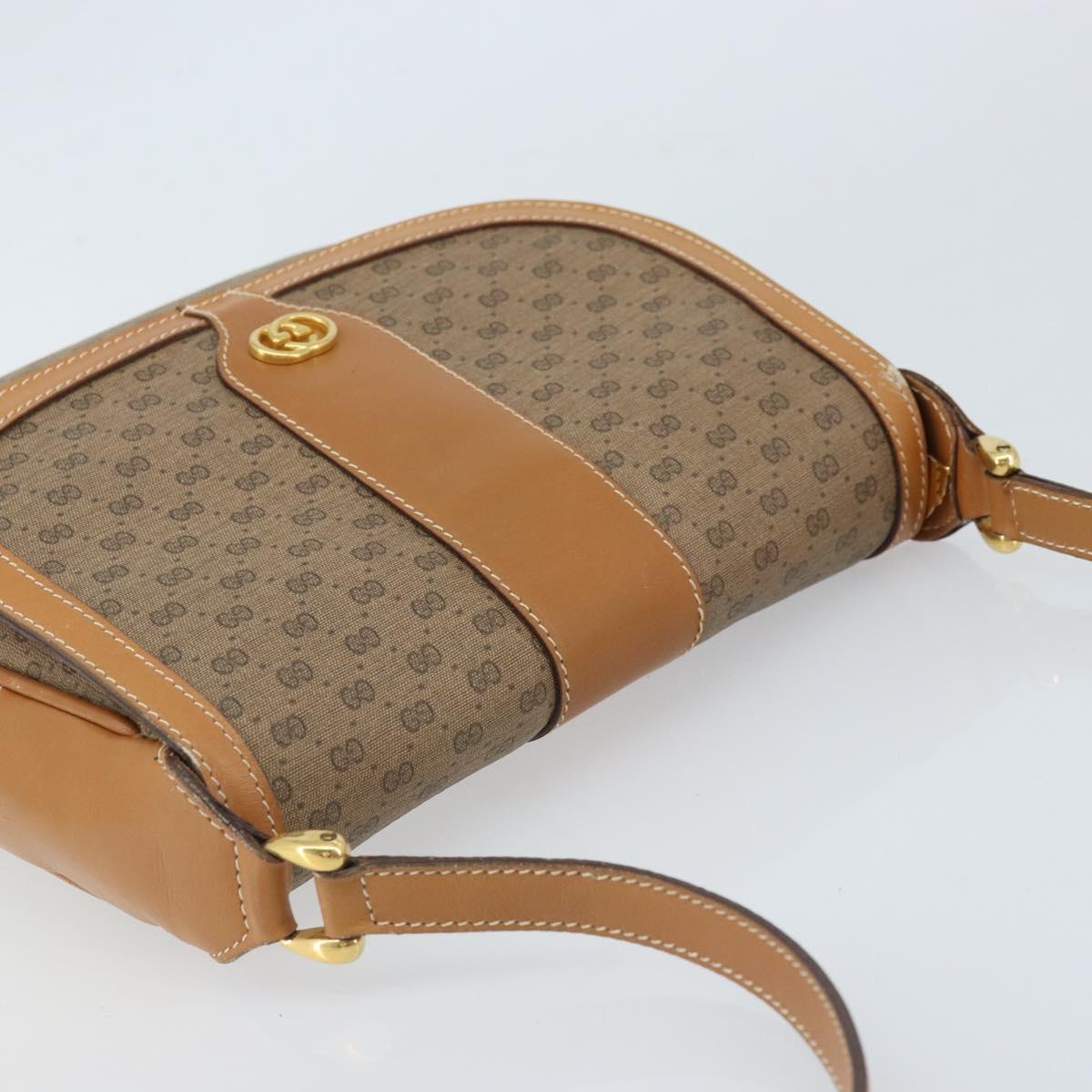 GUCCI Micro GG Supreme Shoulder Bag PVC Beige Gold 001 41 4425 Auth 172085