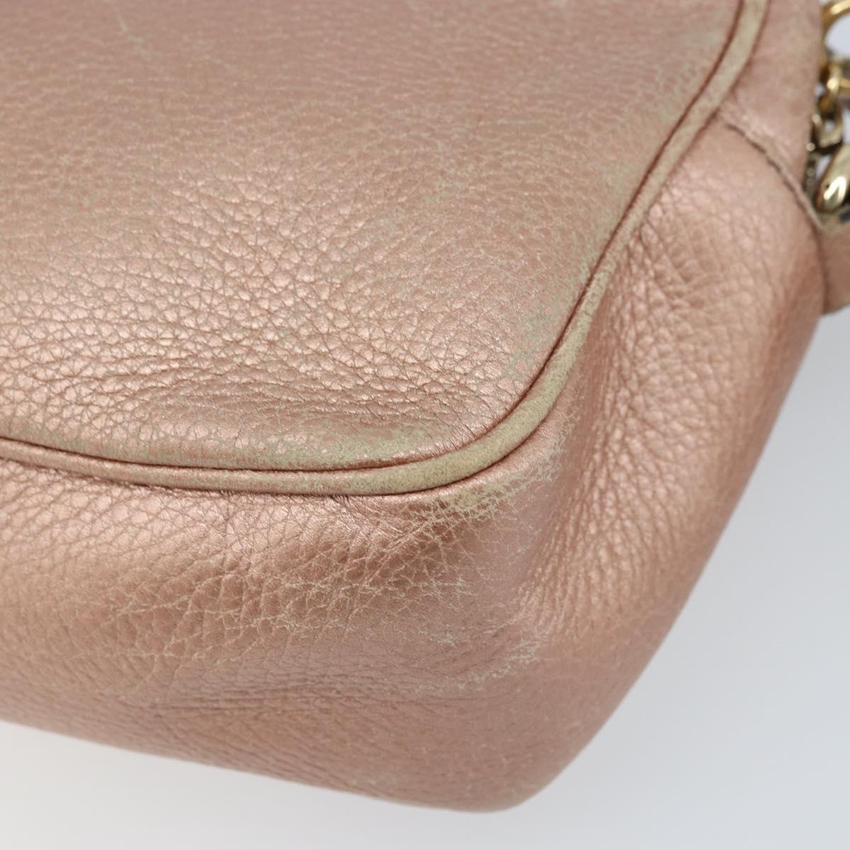 GUCCI Shoulder Bag Leather Pink Gold 308364 Auth 172086A