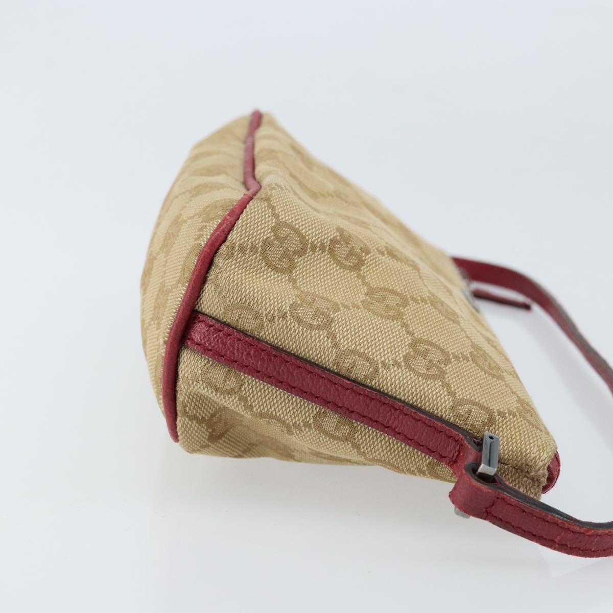 GUCCI GG Canvas Hand Bag Beige Silver 07198 Auth 172088