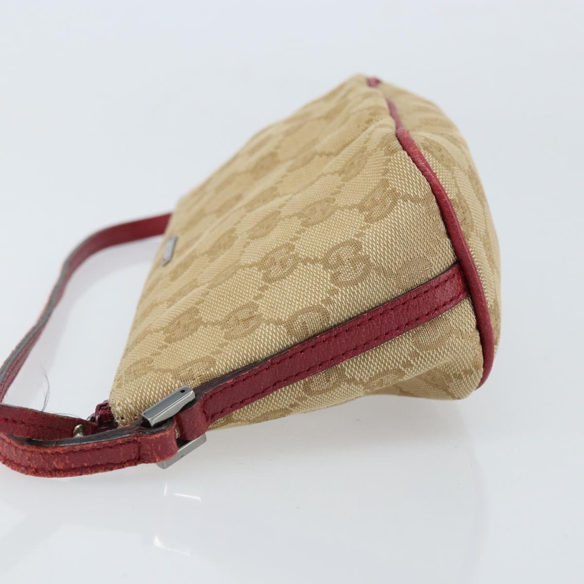 GUCCI GG Canvas Hand Bag Beige Silver 07198 Auth 172088
