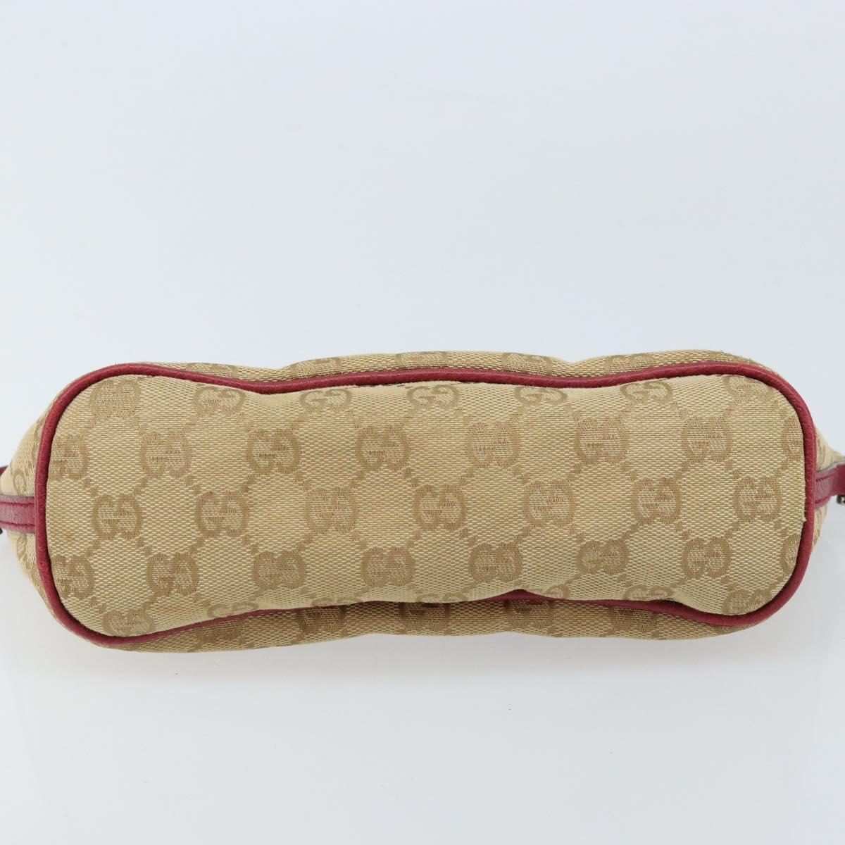 GUCCI GG Canvas Hand Bag Beige Silver 07198 Auth 172088