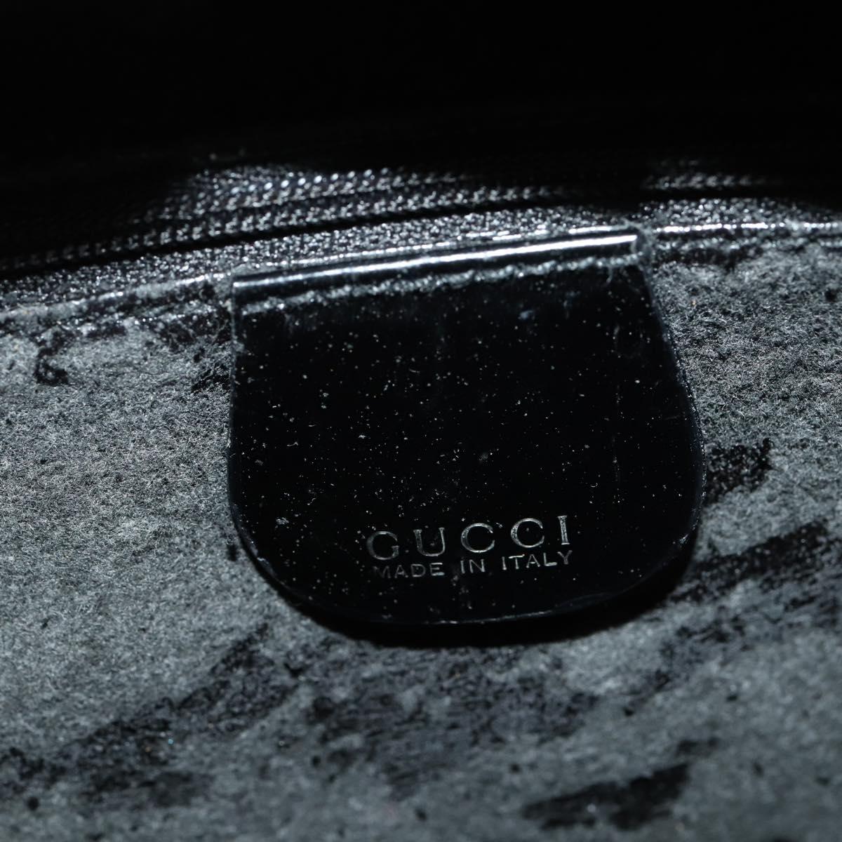 GUCCI Hand Bag Patent leather 2way Black Silver 000 1013 0504 Auth 172095