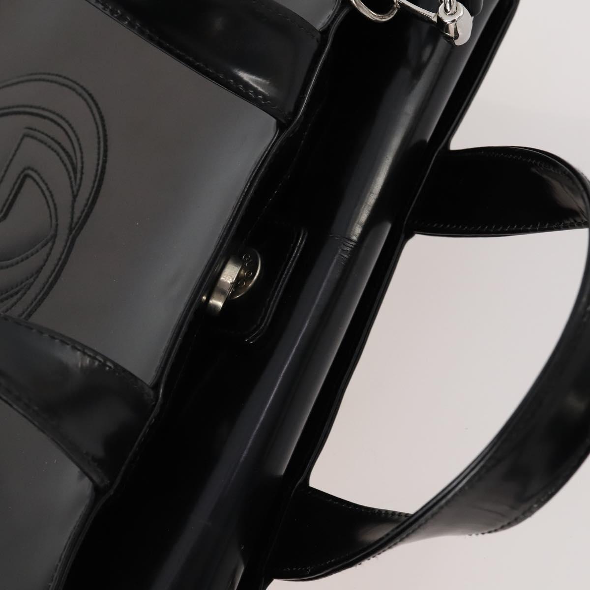 GUCCI Hand Bag Patent leather 2way Black Silver 000 1013 0504 Auth 172095