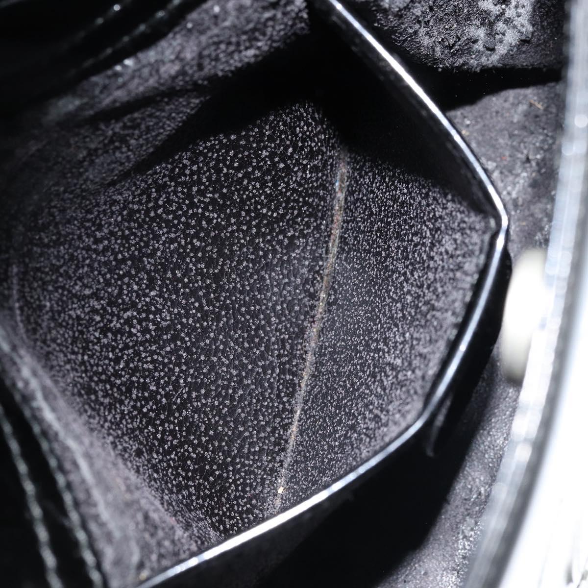 GUCCI Hand Bag Patent leather Black Silver 007 2046 0249 Auth 172096