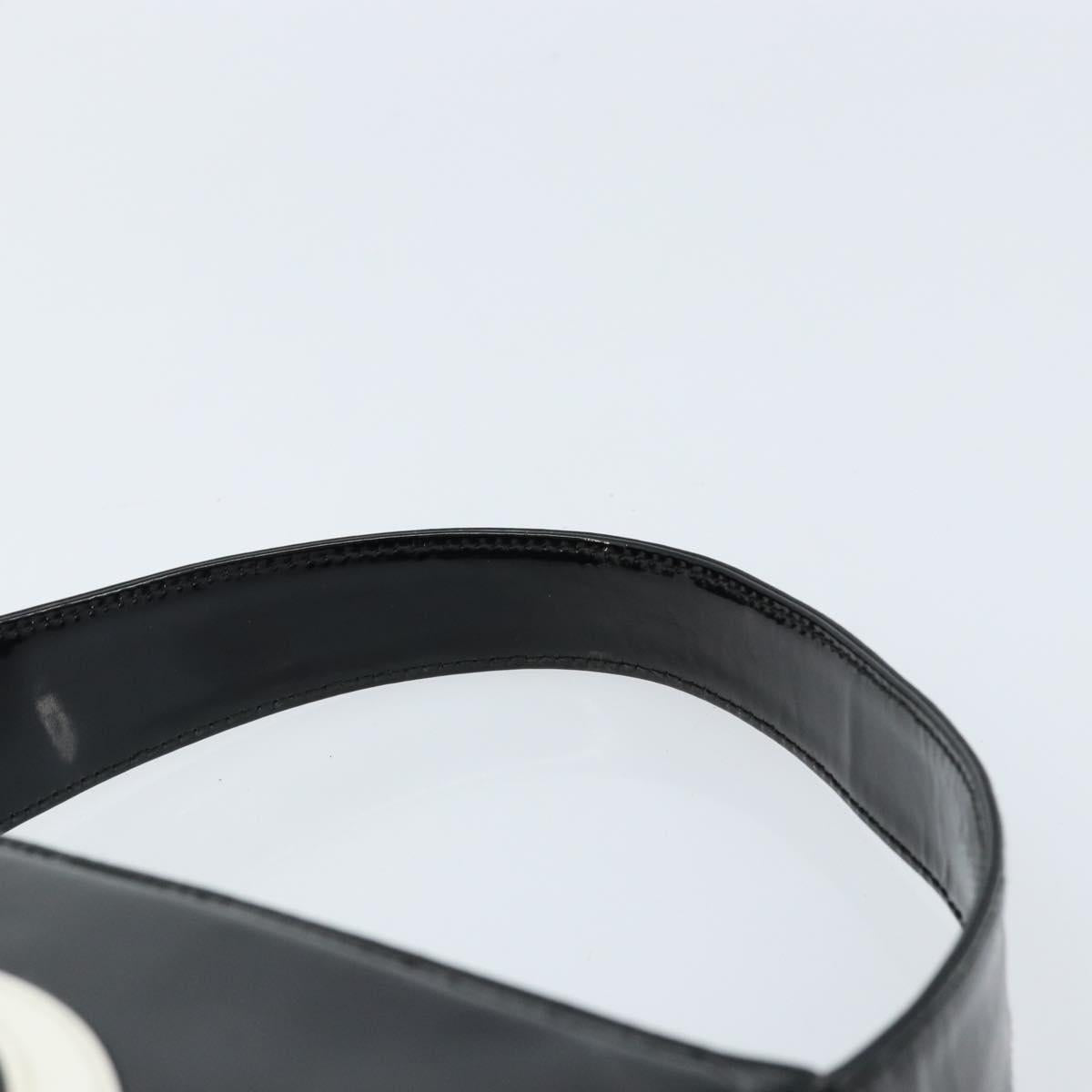 GUCCI Hand Bag Patent leather Black Silver 007 2046 0249 Auth 172096