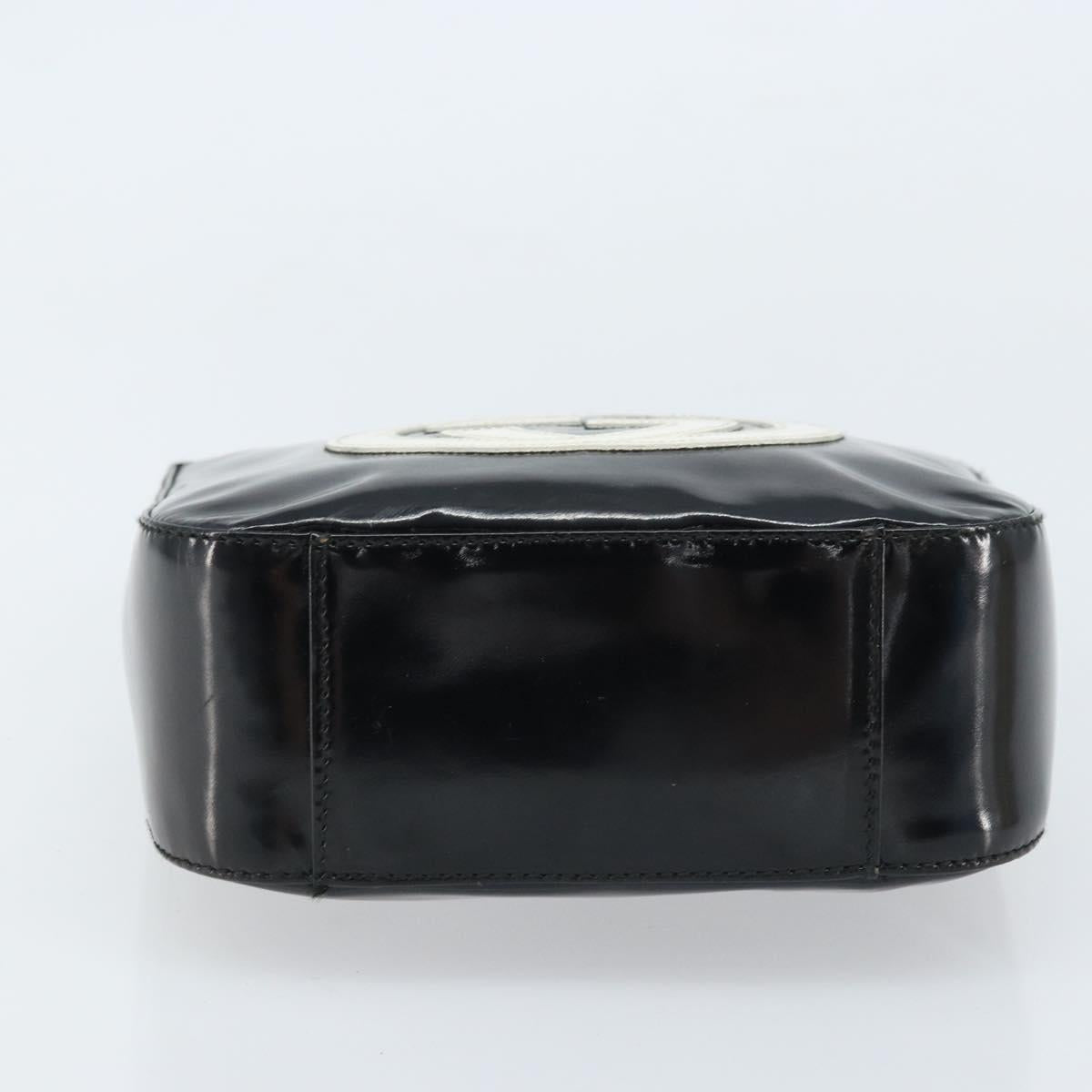 GUCCI Hand Bag Patent leather Black Silver 007 2046 0249 Auth 172096