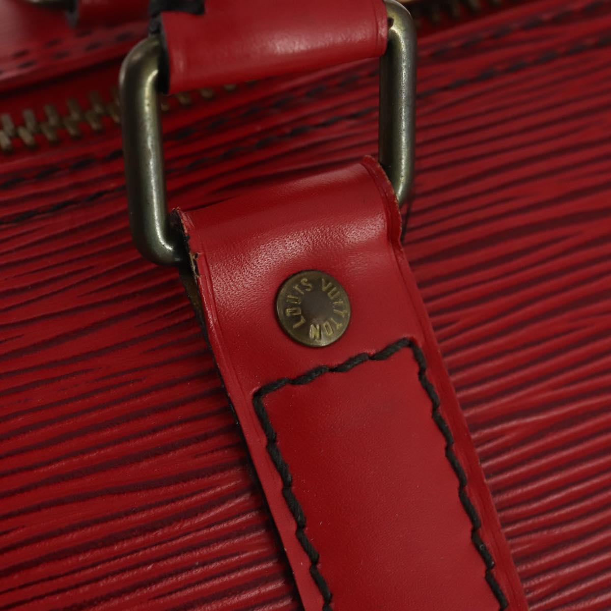 LOUIS VUITTON Epi Keepall 55 Boston Bag Red M42957 LV Auth 172098A