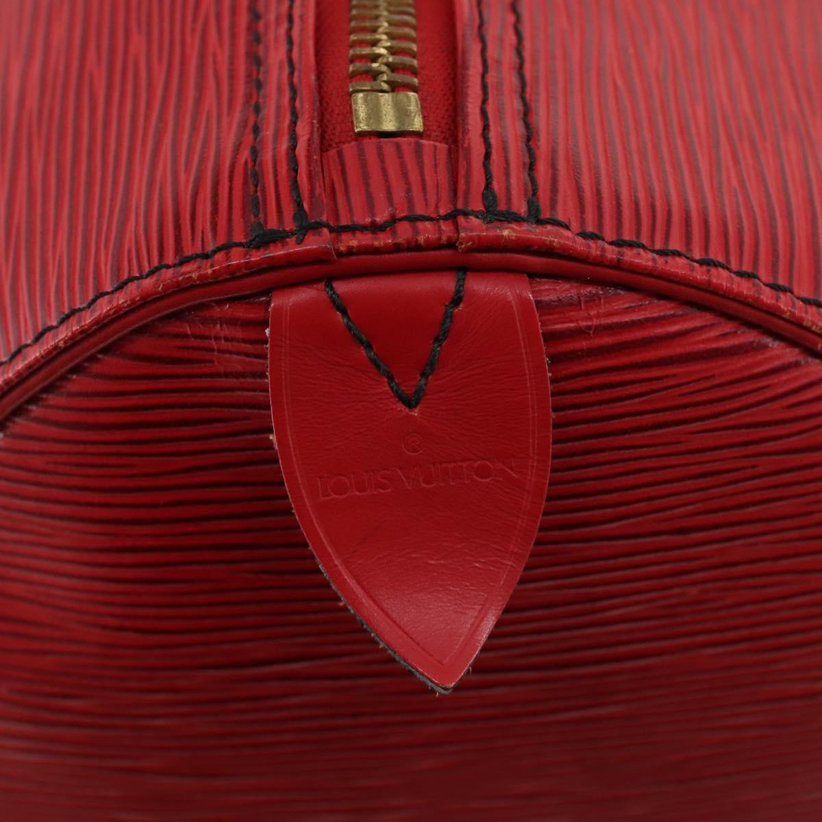 LOUIS VUITTON Epi Keepall 55 Boston Bag Red M42957 LV Auth 172098A