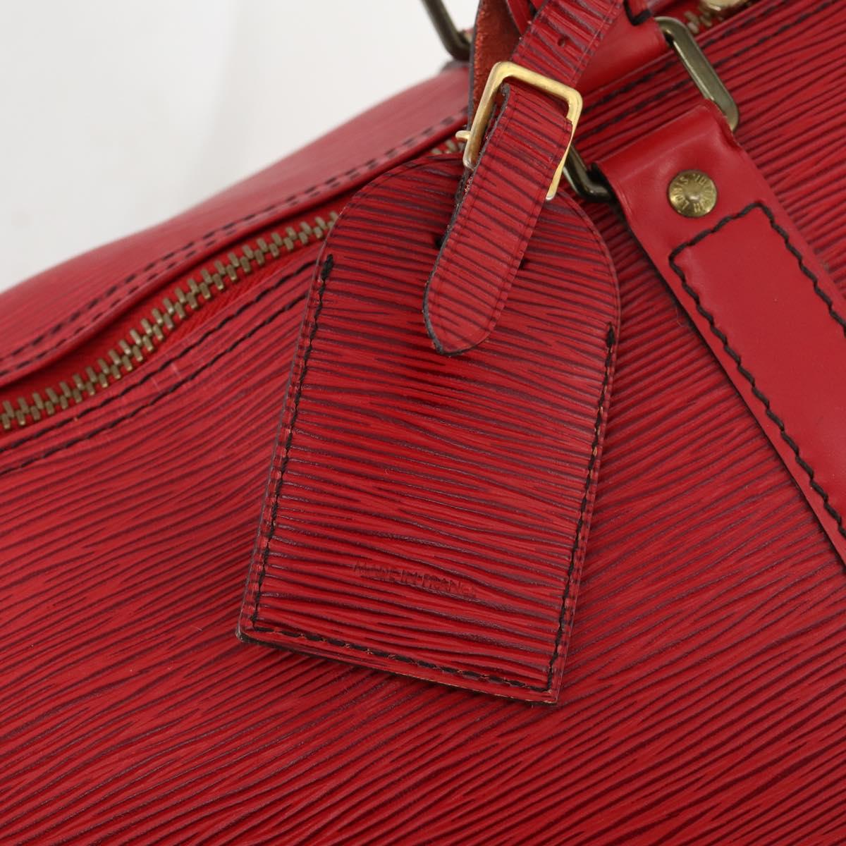 LOUIS VUITTON Epi Keepall 55 Boston Bag Red M42957 LV Auth 172098A