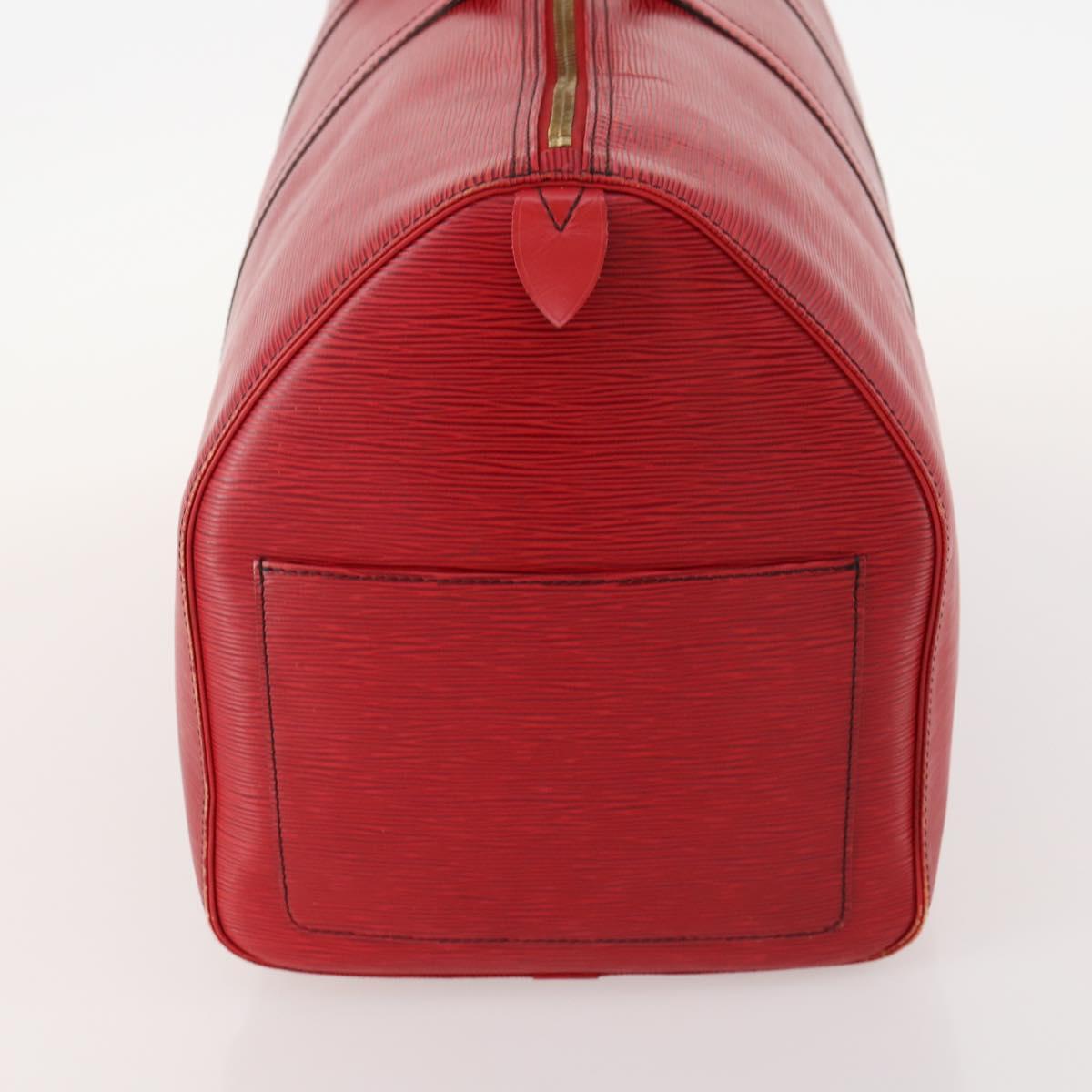 LOUIS VUITTON Epi Keepall 55 Boston Bag Red M42957 LV Auth 172098A