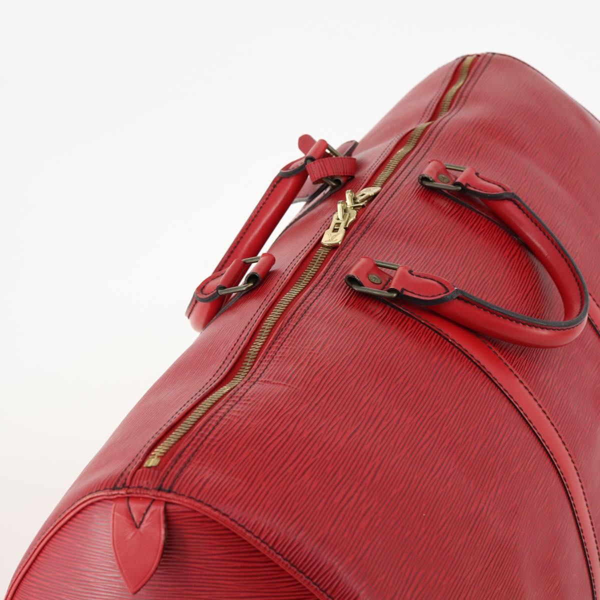 LOUIS VUITTON Epi Keepall 55 Boston Bag Red M42957 LV Auth 172098A