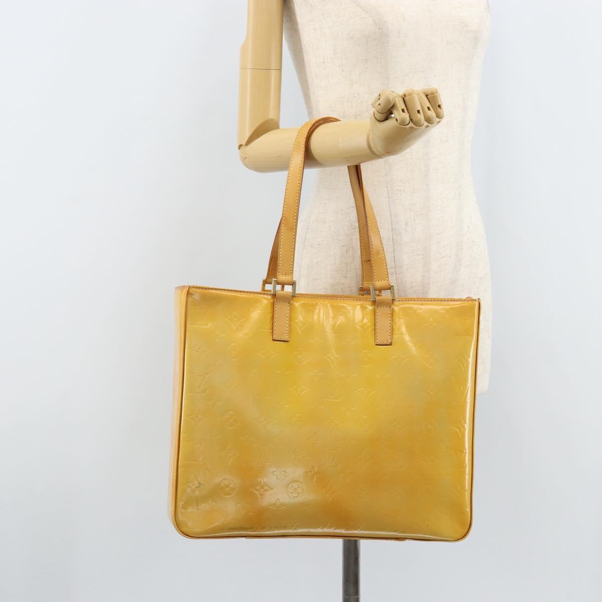 LOUIS VUITTON Monogram Vernis Columbus Tote Bag Gris M91028 LV Auth 172106