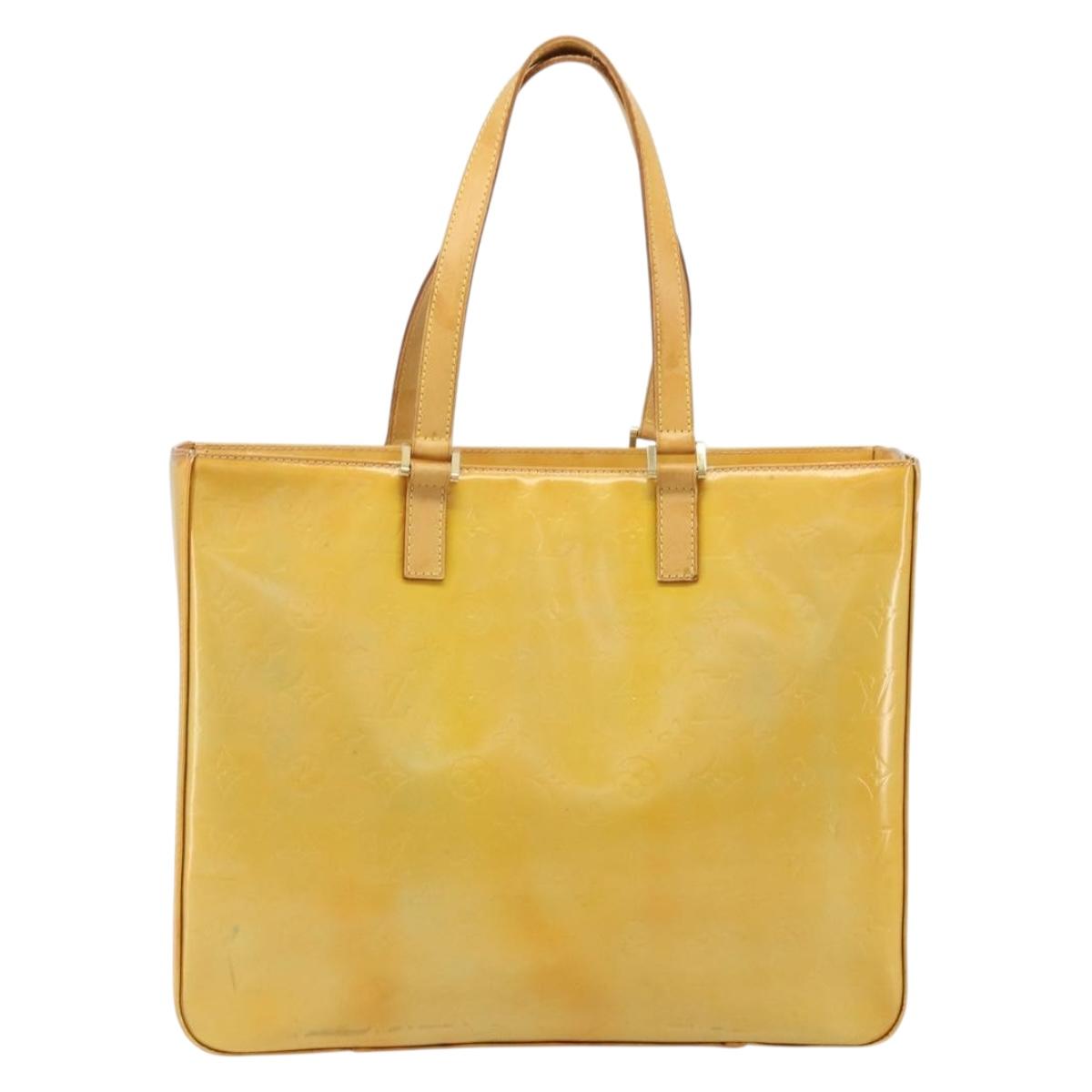 LOUIS VUITTON Monogram Vernis Columbus Tote Bag Gris M91028 LV Auth 172106