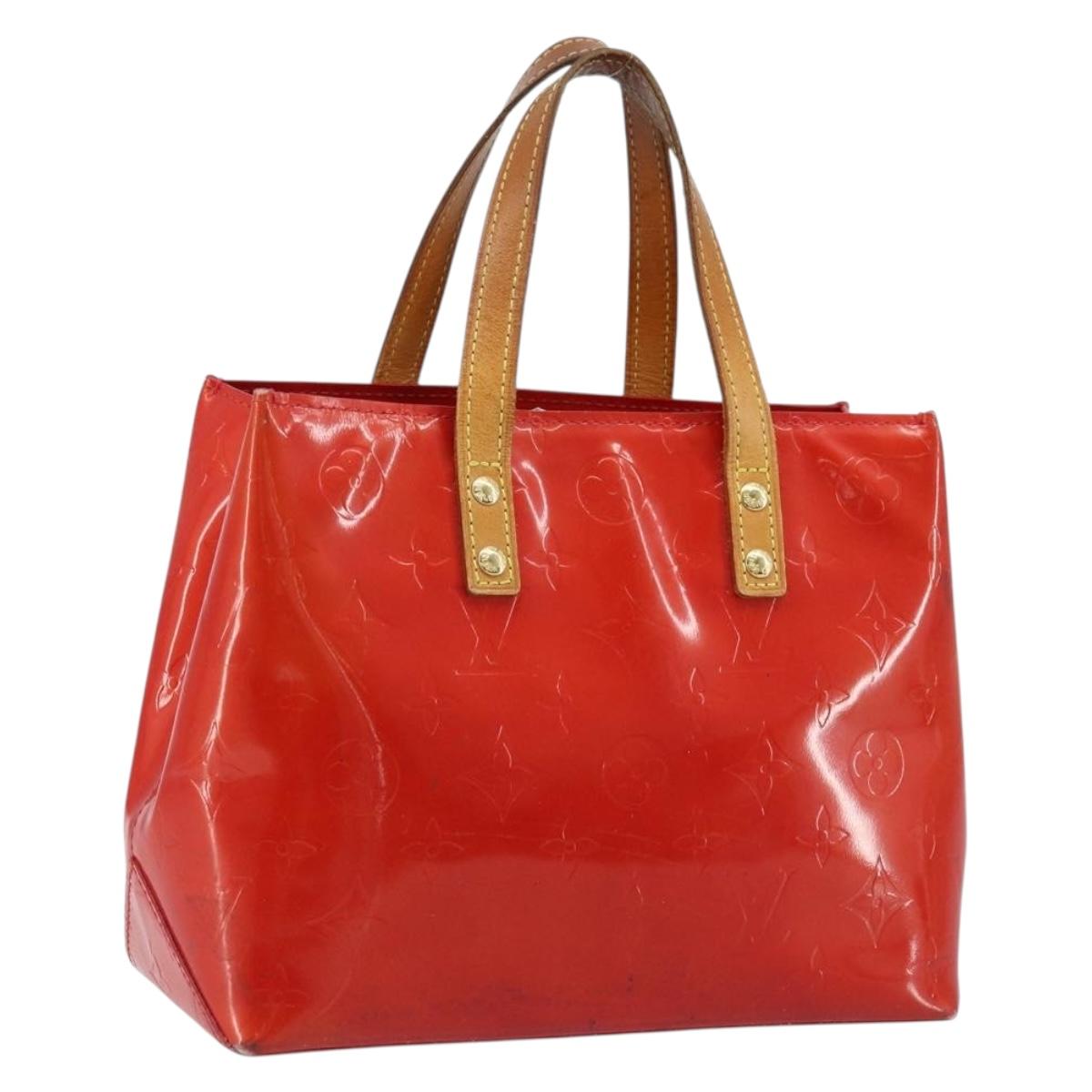 LOUIS VUITTON Monogram Vernis Reade PM Hand Bag Red Rouge M91088 LV Auth 172108