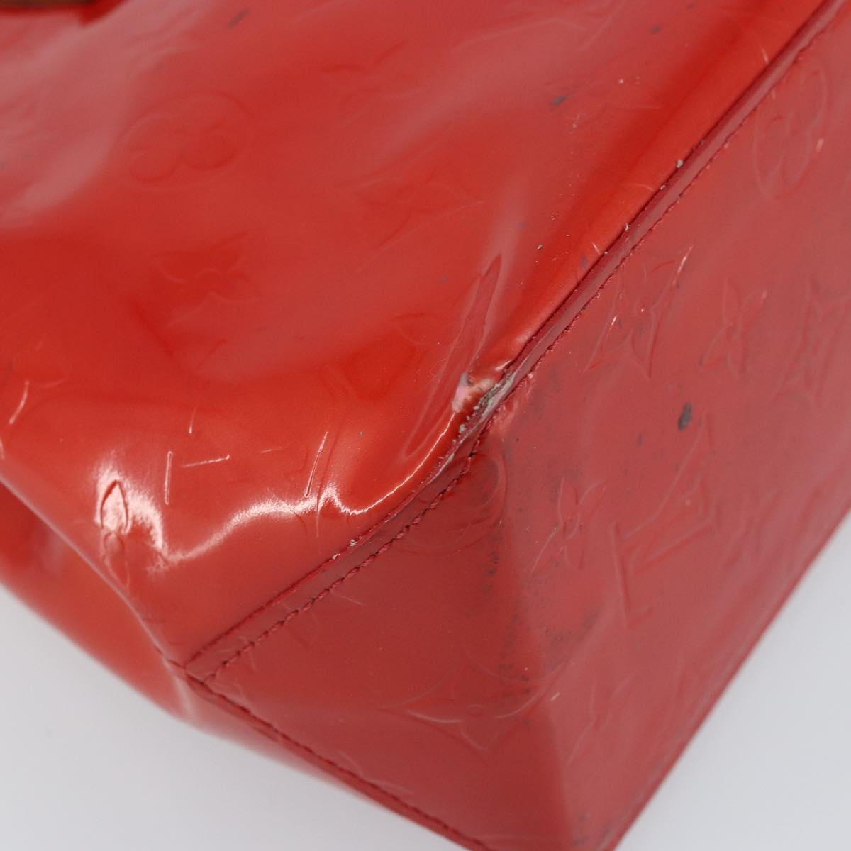 LOUIS VUITTON Monogram Vernis Reade PM Hand Bag Red Rouge M91088 LV Auth 172108