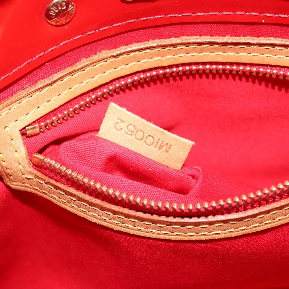 LOUIS VUITTON Monogram Vernis Reade PM Hand Bag Red Rouge M91088 LV Auth 172108