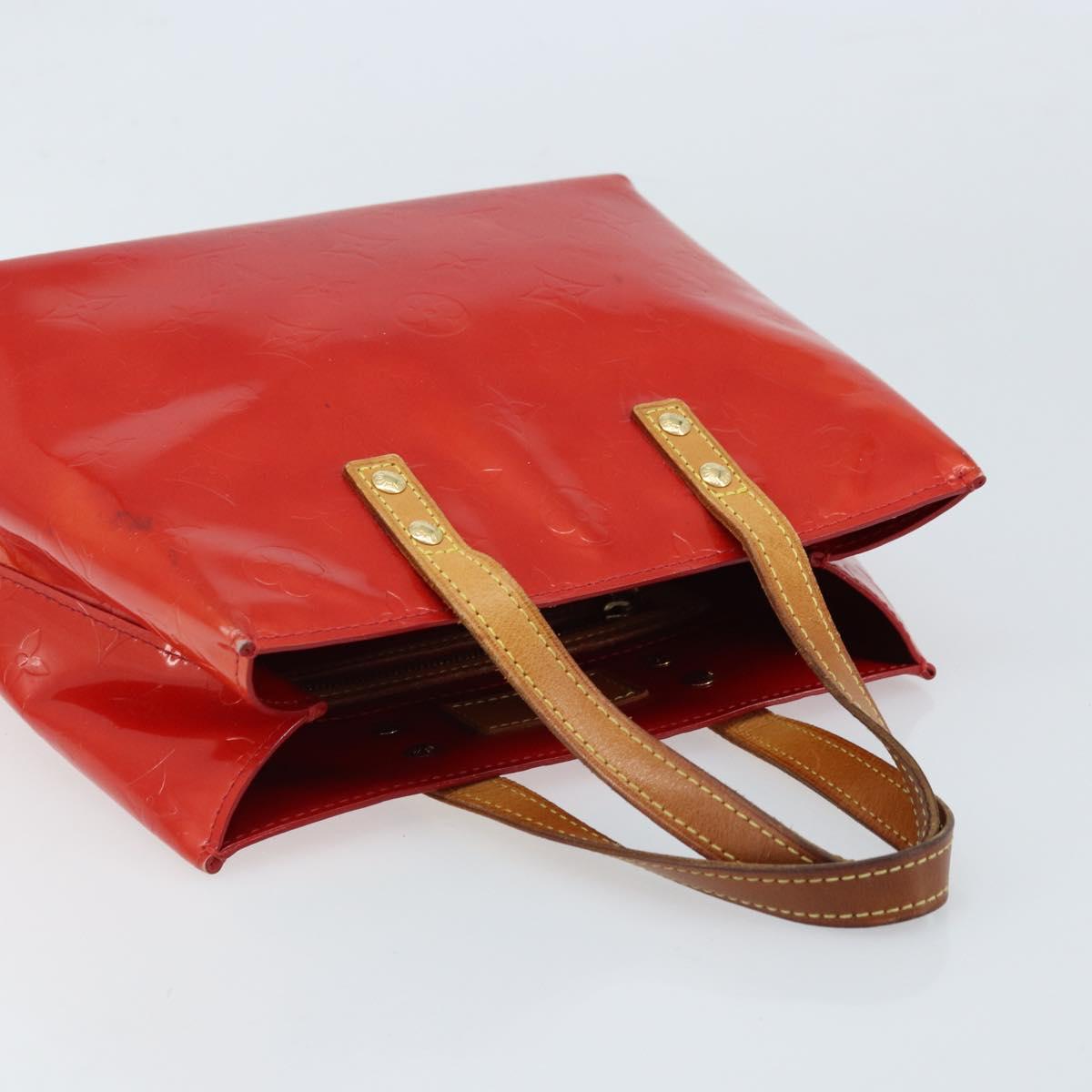 LOUIS VUITTON Monogram Vernis Reade PM Hand Bag Red Rouge M91088 LV Auth 172108