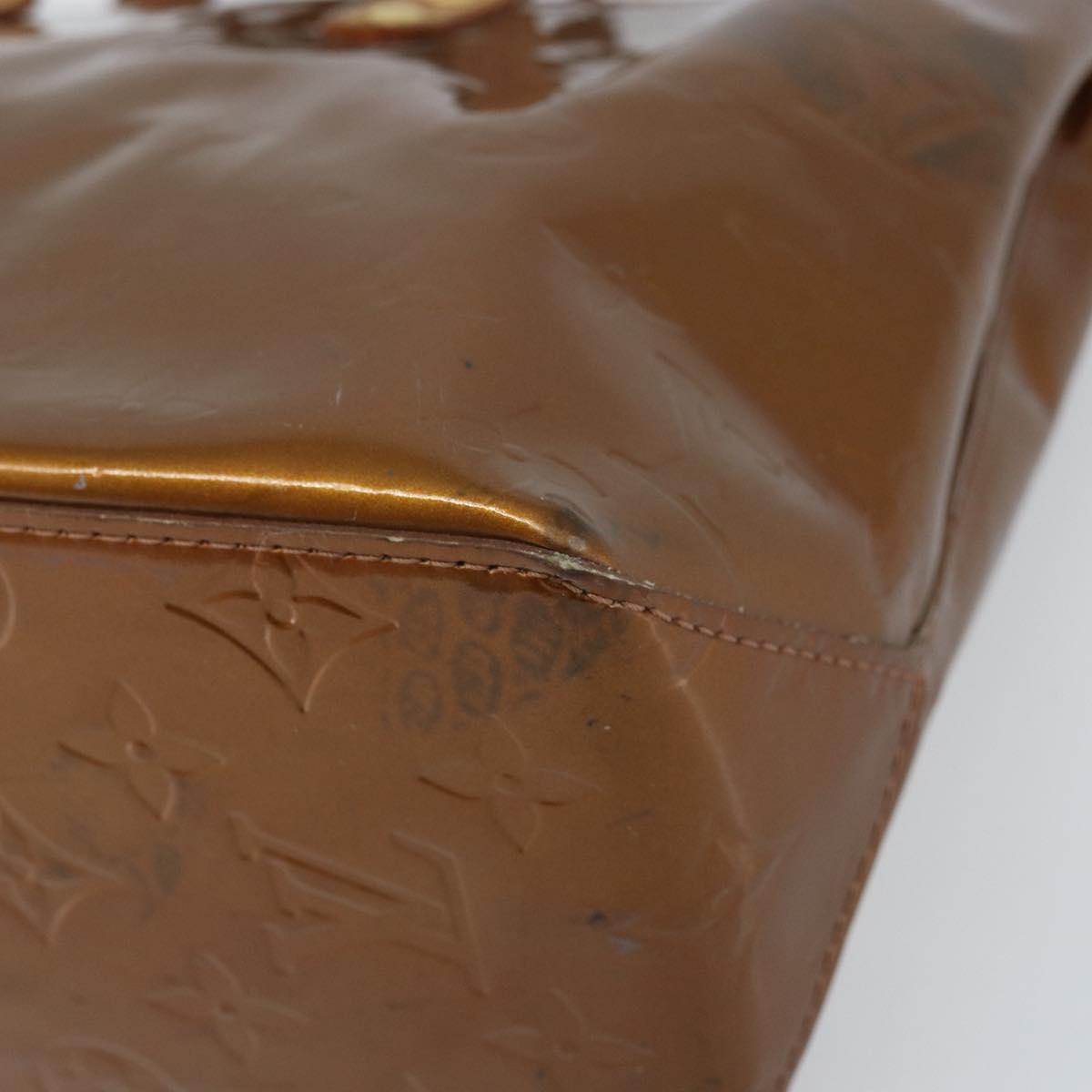 LOUIS VUITTON Monogram Vernis Reade PM Hand Bag Bronze M91146 LV Auth 172114