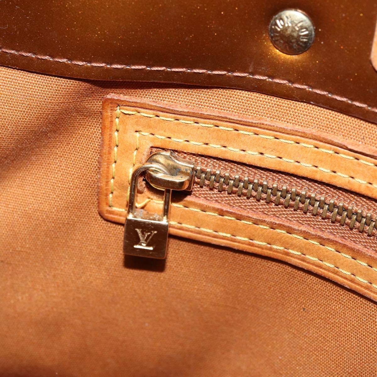 LOUIS VUITTON Monogram Vernis Reade PM Hand Bag Bronze M91146 LV Auth 172114