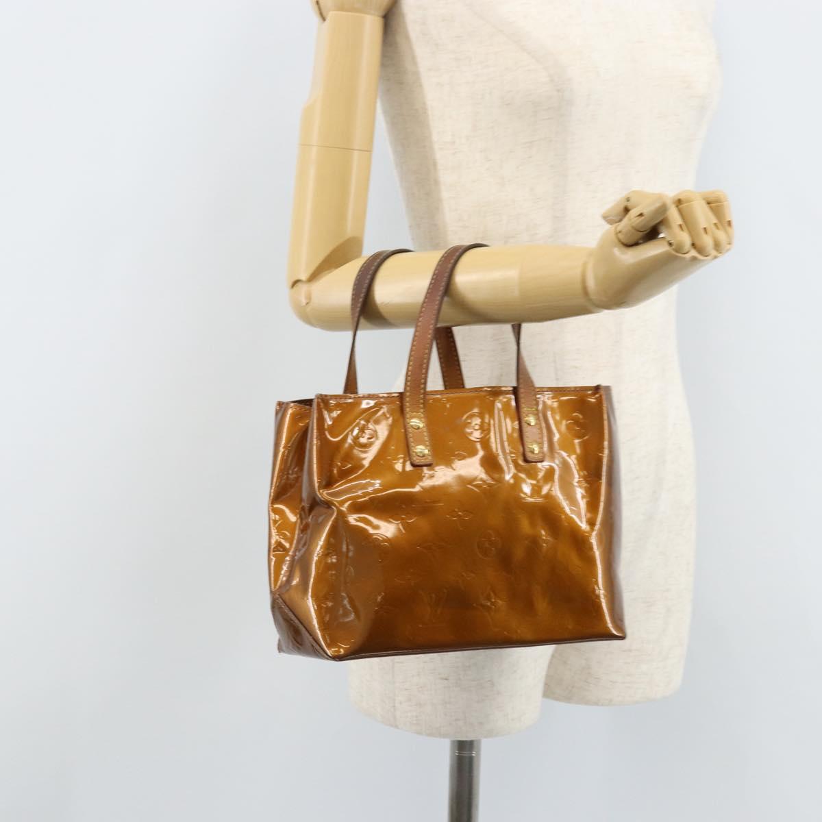 LOUIS VUITTON Monogram Vernis Reade PM Hand Bag Bronze M91146 LV Auth 172114