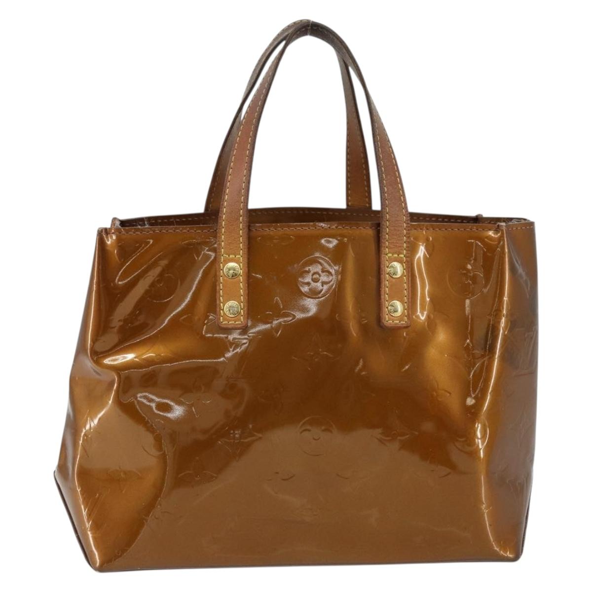 LOUIS VUITTON Monogram Vernis Reade PM Hand Bag Bronze M91146 LV Auth 172114