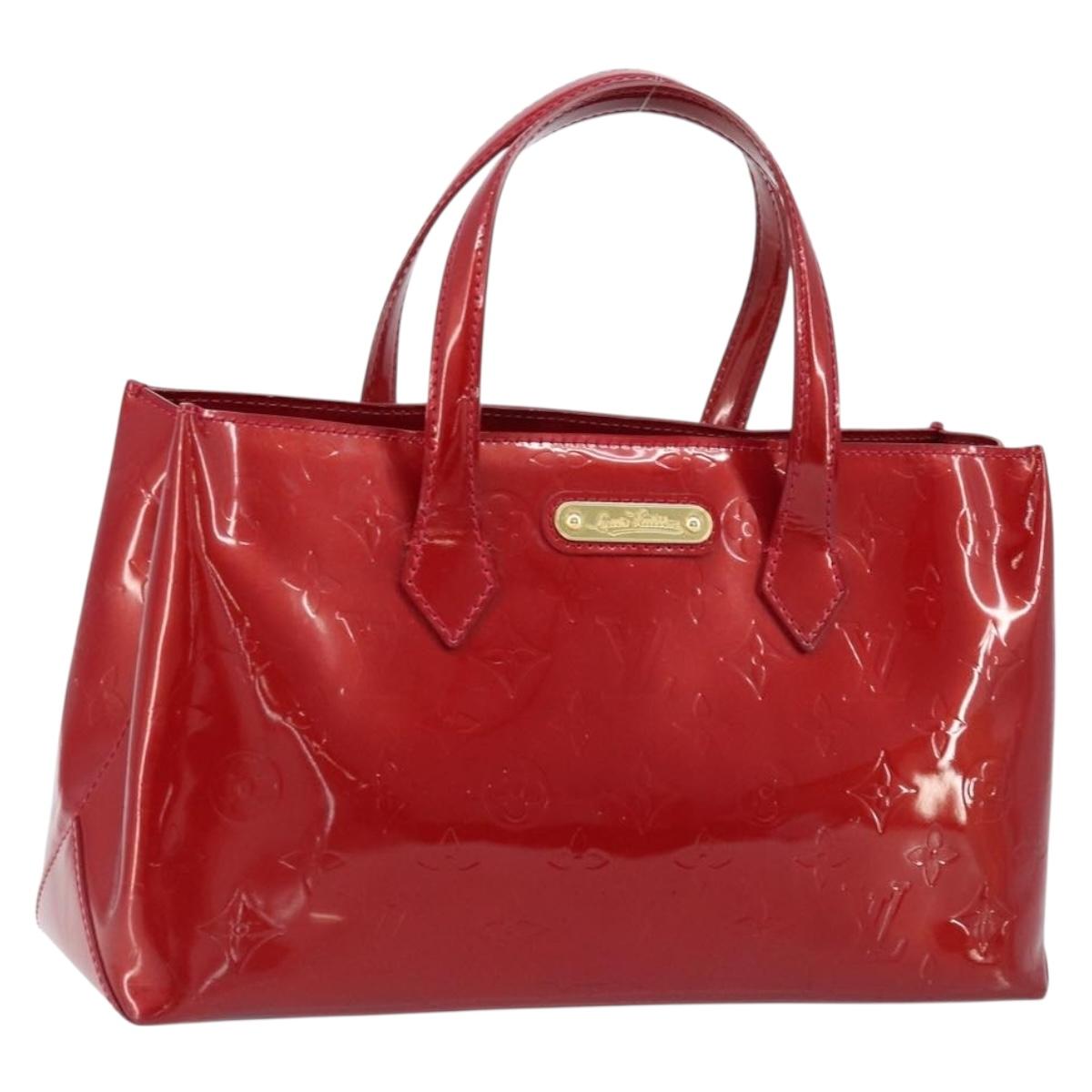 LOUIS VUITTON Monogram Vernis Wilshire PM Bag Pomme D'amour M93642 Auth 172118