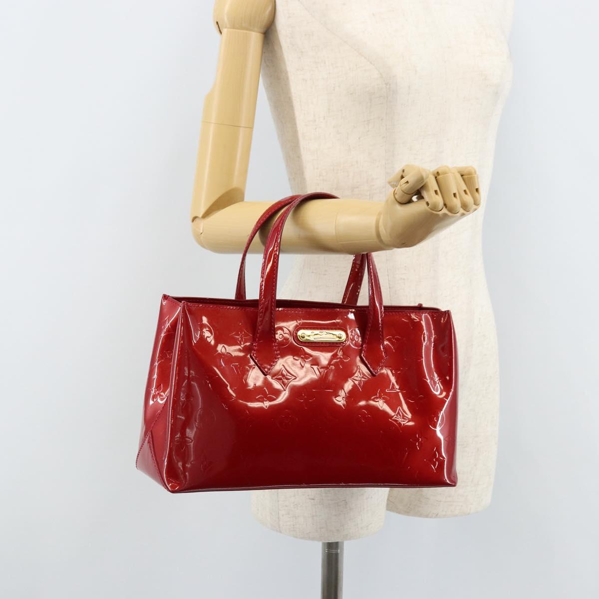 LOUIS VUITTON Monogram Vernis Wilshire PM Bag Pomme D'amour M93642 Auth 172118