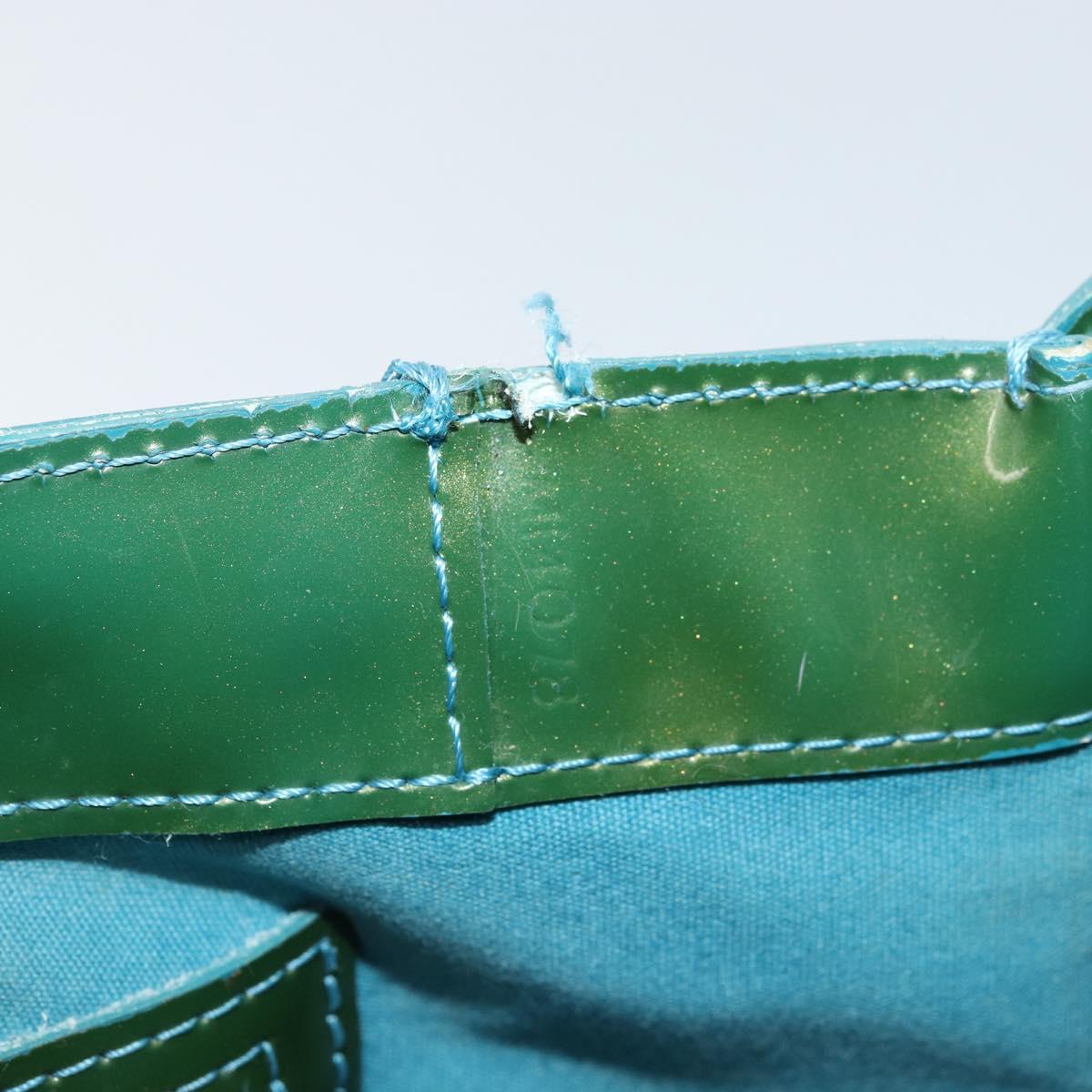 LOUIS VUITTON Vernis Wilshire PM Hand Bag Blue galatic M93646 LV Auth 172120