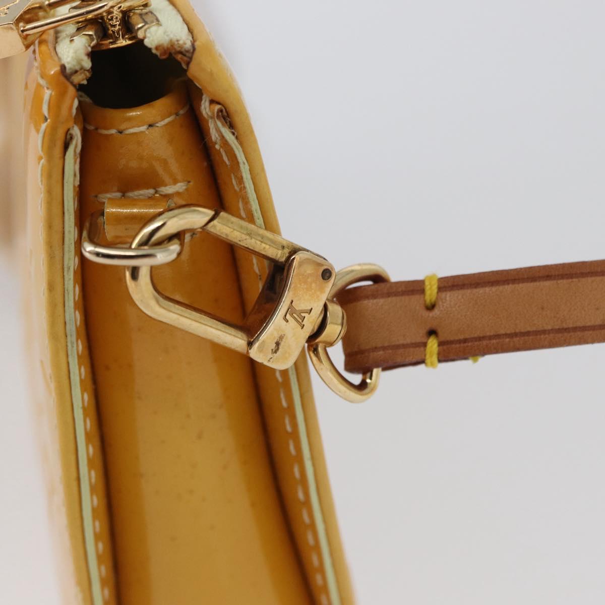 LOUIS VUITTON Vernis Lexington Accessory Pouch Lime Yellow M91058 Auth 172123
