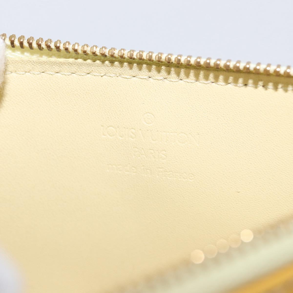LOUIS VUITTON Vernis Lexington Accessory Pouch Lime Yellow M91058 Auth 172123