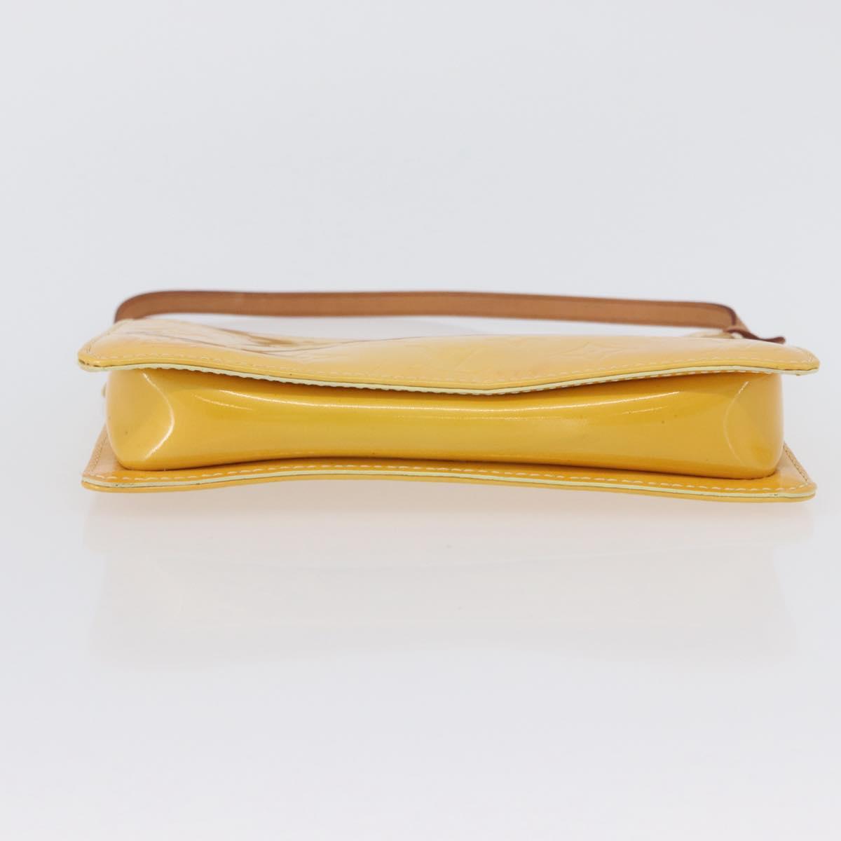LOUIS VUITTON Vernis Lexington Accessory Pouch Lime Yellow M91058 Auth 172123