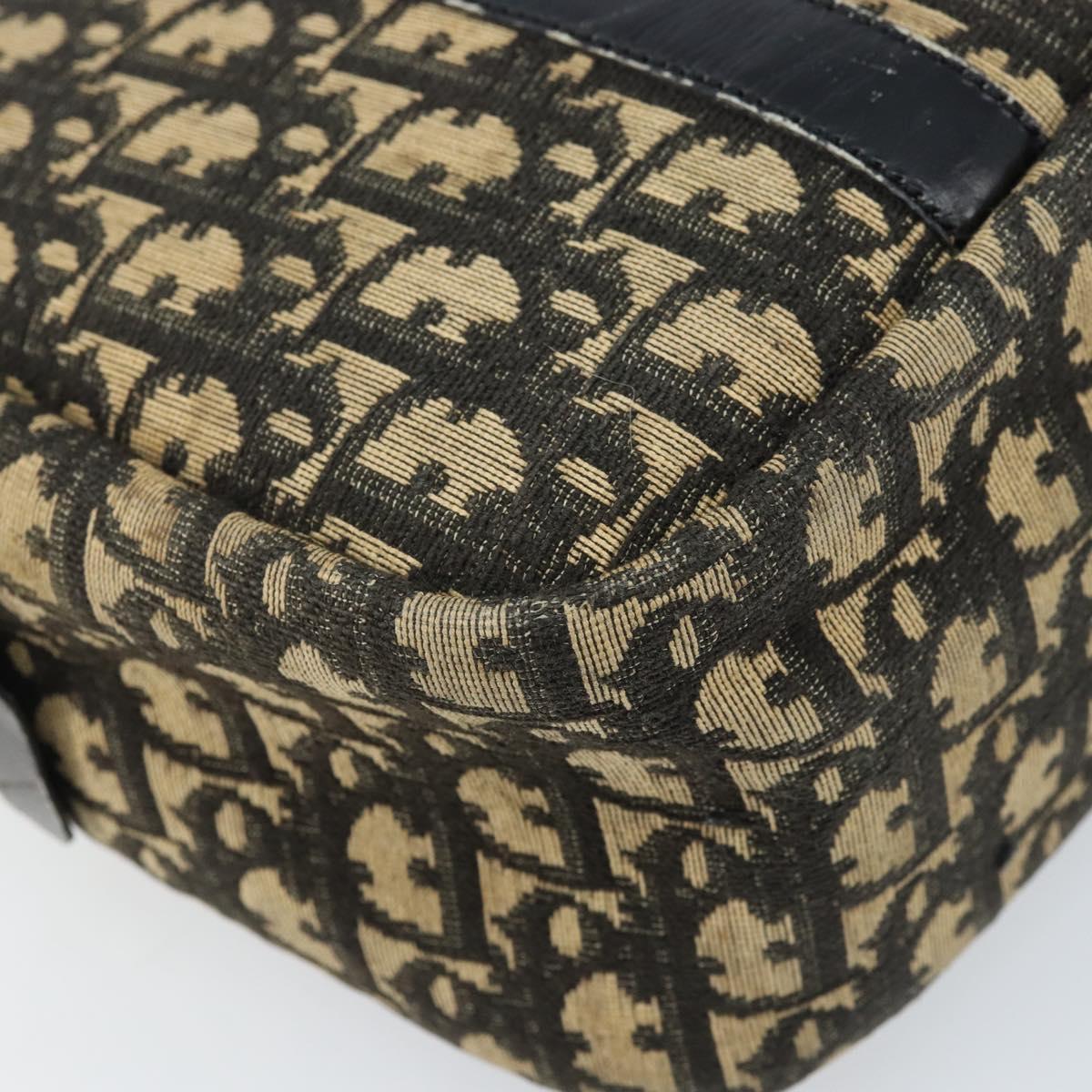 Christian Dior Trotter Canvas Hand Bag Black Gold Auth 172135