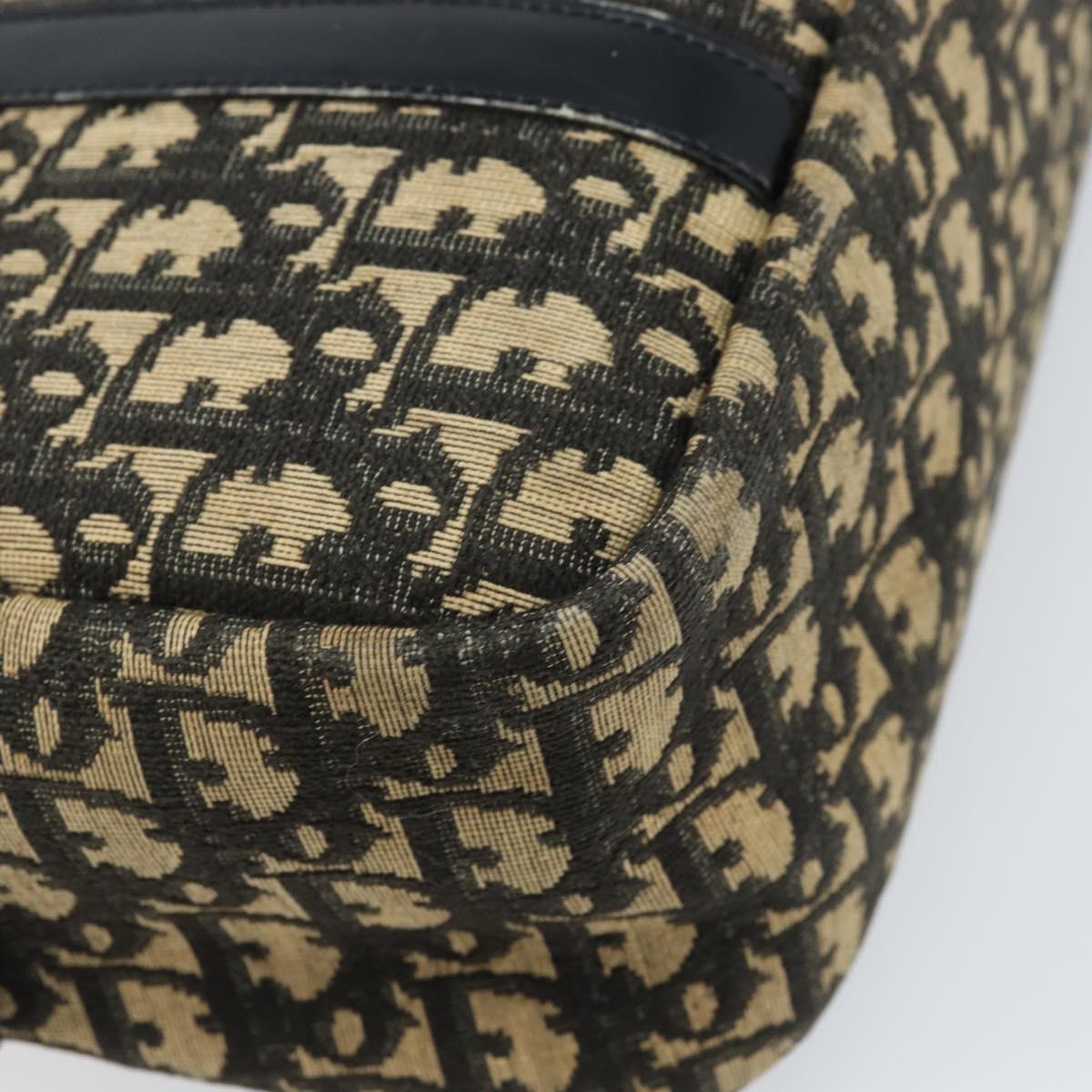 Christian Dior Trotter Canvas Hand Bag Black Gold Auth 172135