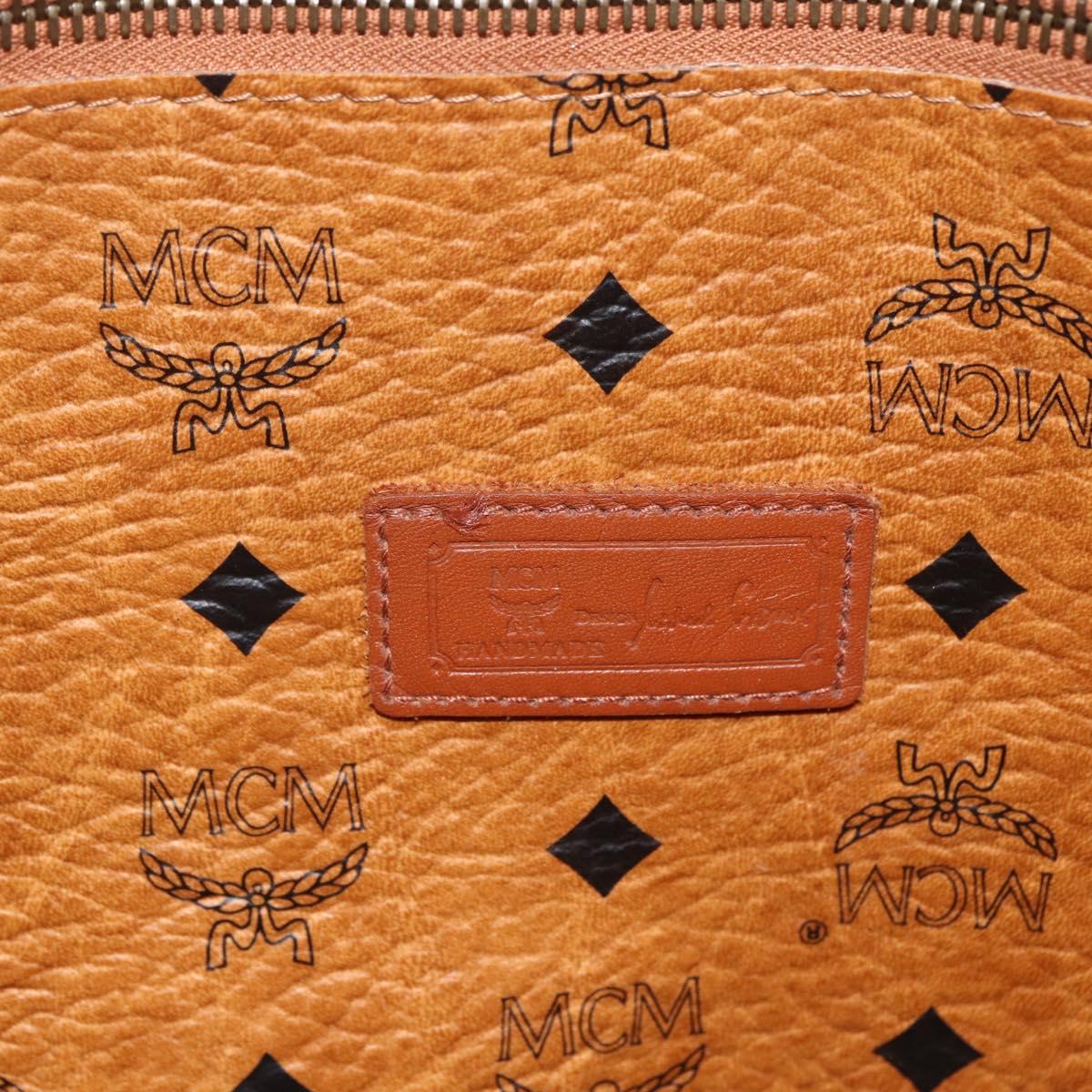 MCM Vicetos Logogram Shoulder Bag PVC Leather Brown Gold Auth 172151
