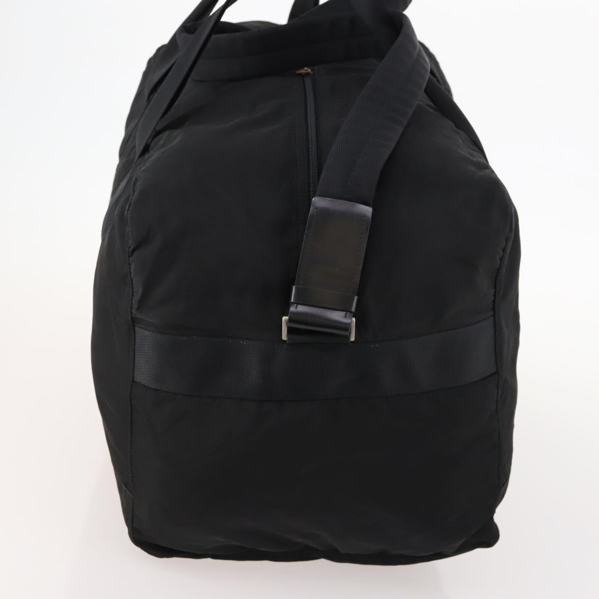 PRADA Boston Bag Nylon 2way Black Silver Auth 172154