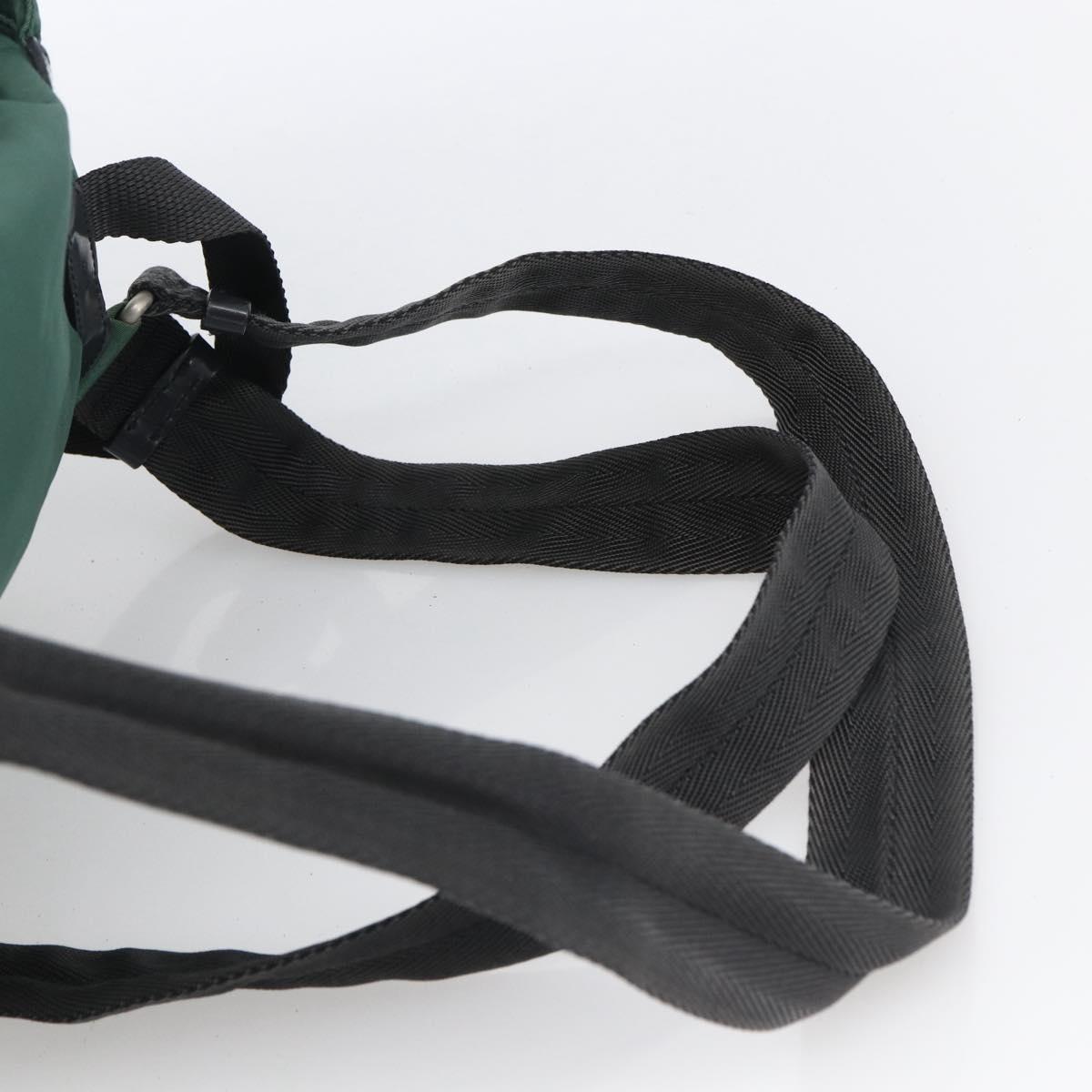 PRADA Backpack Nylon Green Silver Auth 172160