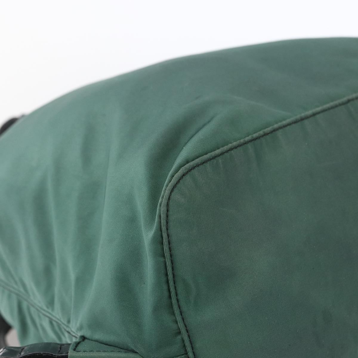 PRADA Backpack Nylon Green Silver Auth 172160