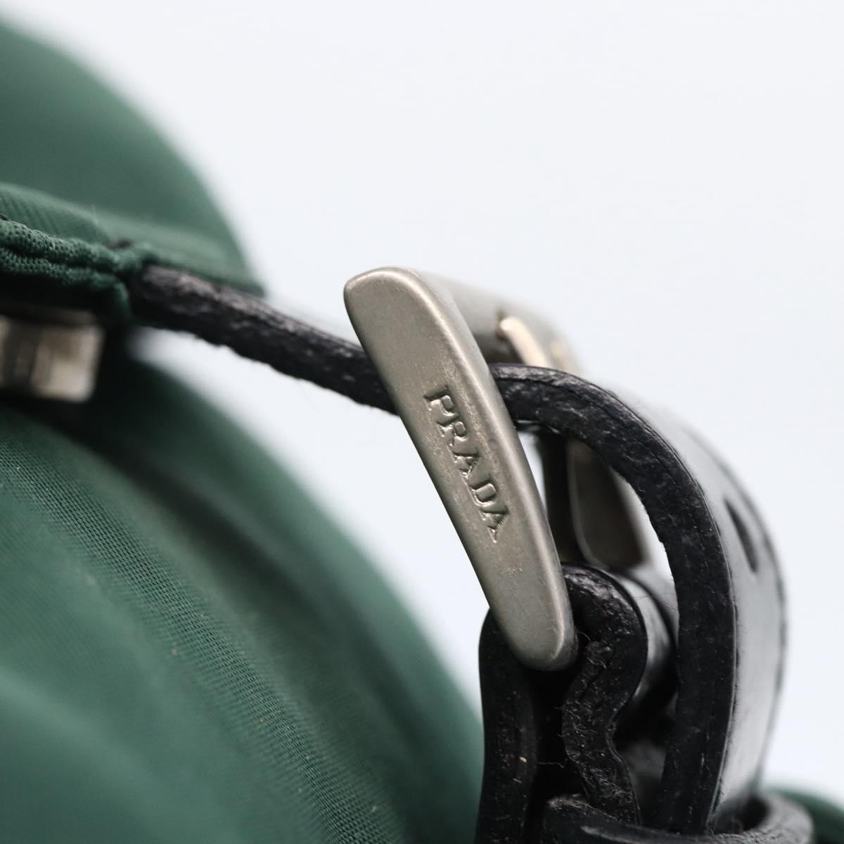 PRADA Backpack Nylon Green Silver Auth 172160